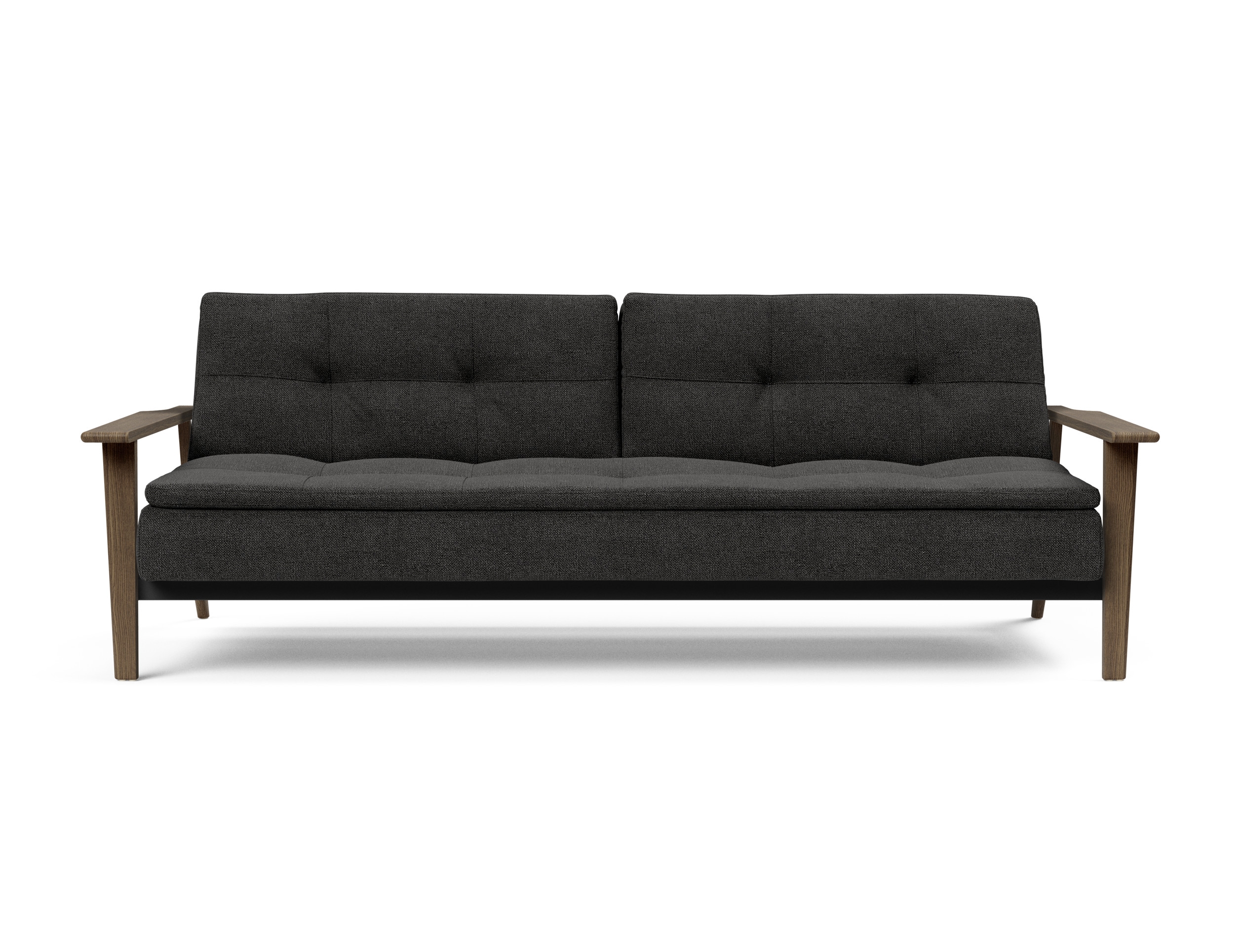Dublexo Frej Fabric Sofa Bed w/Smoked Oak Arms & Legs