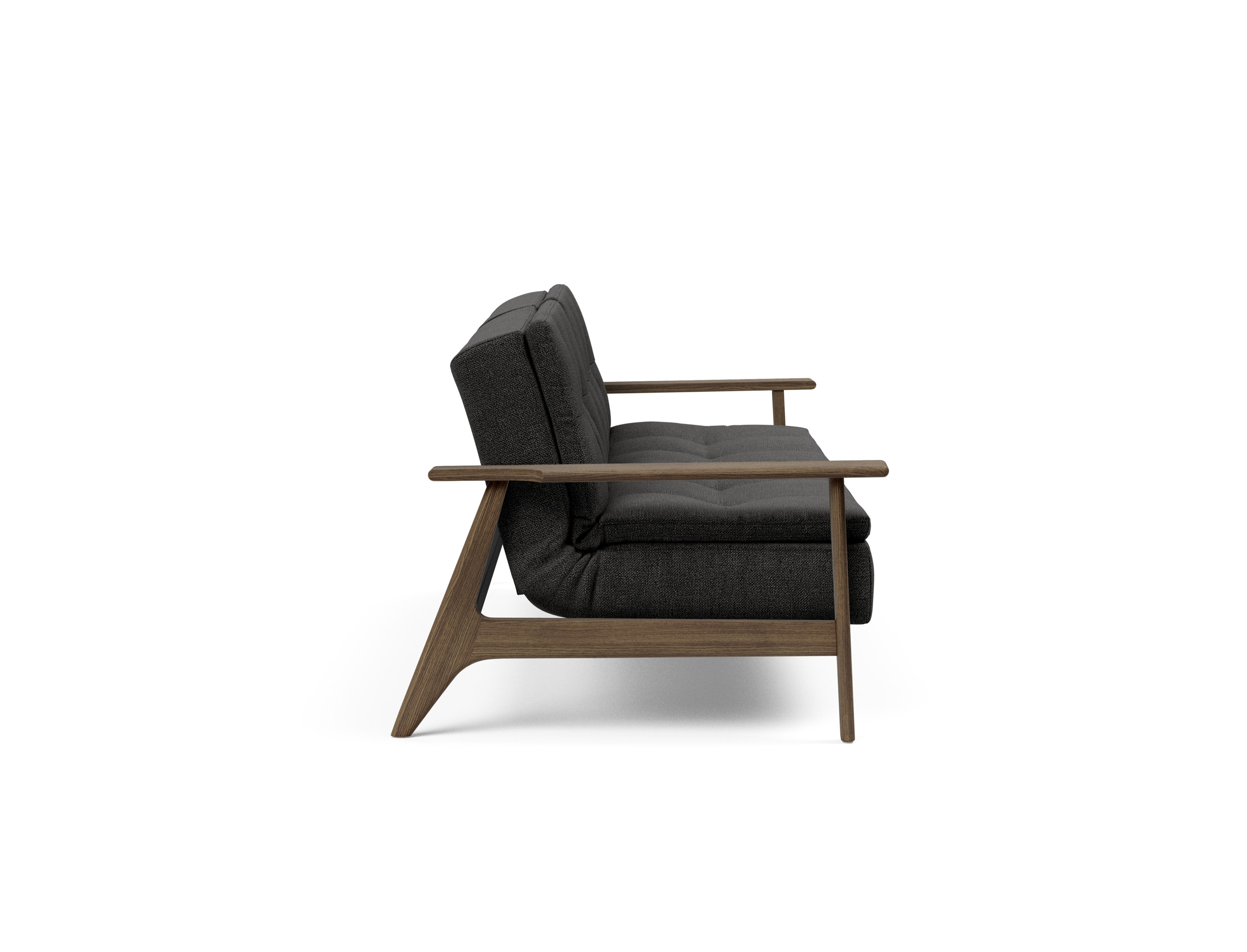 Dublexo Frej Fabric Sofa Bed w/Smoked Oak Arms & Legs