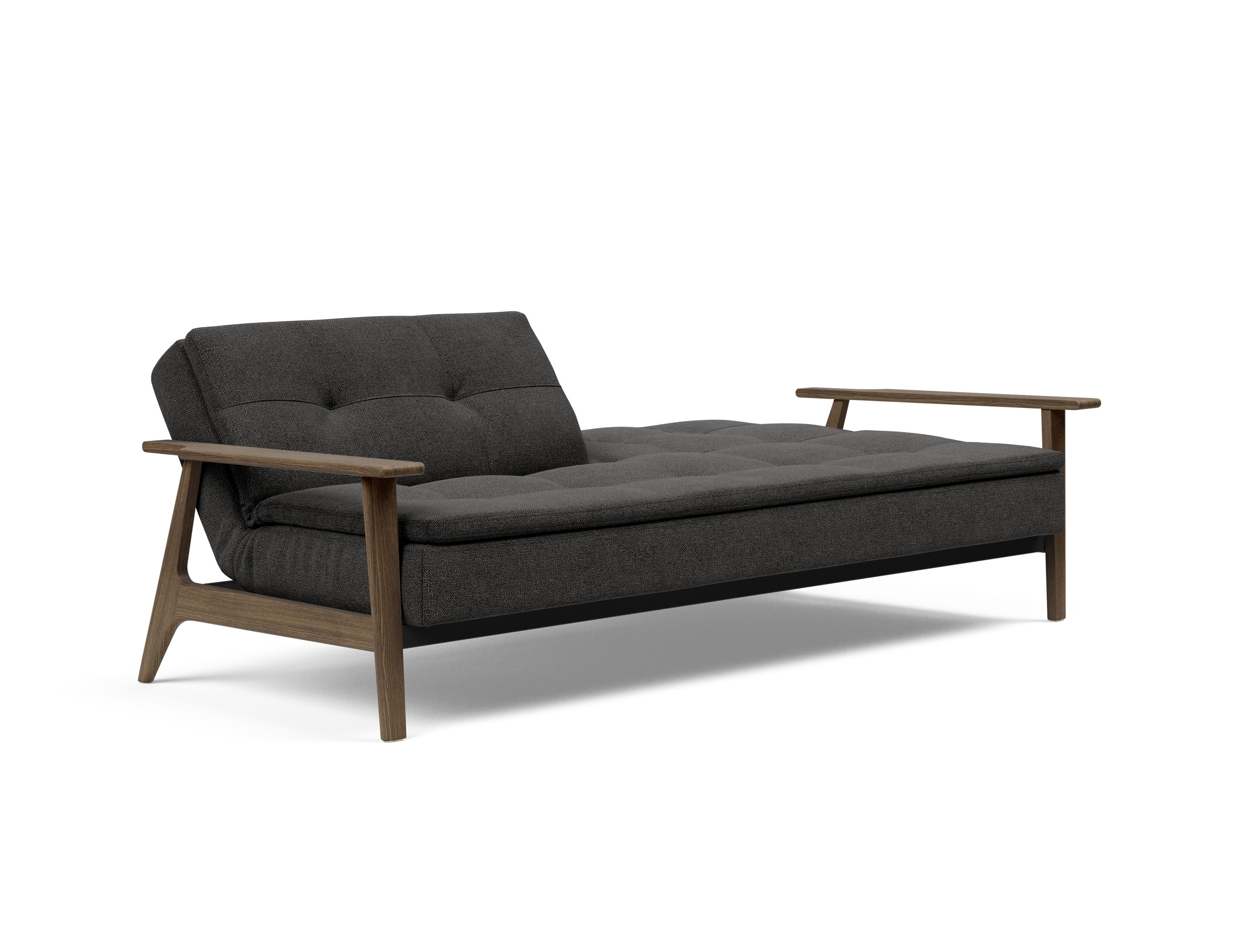 Dublexo Frej Fabric Sofa Bed w/Smoked Oak Arms & Legs