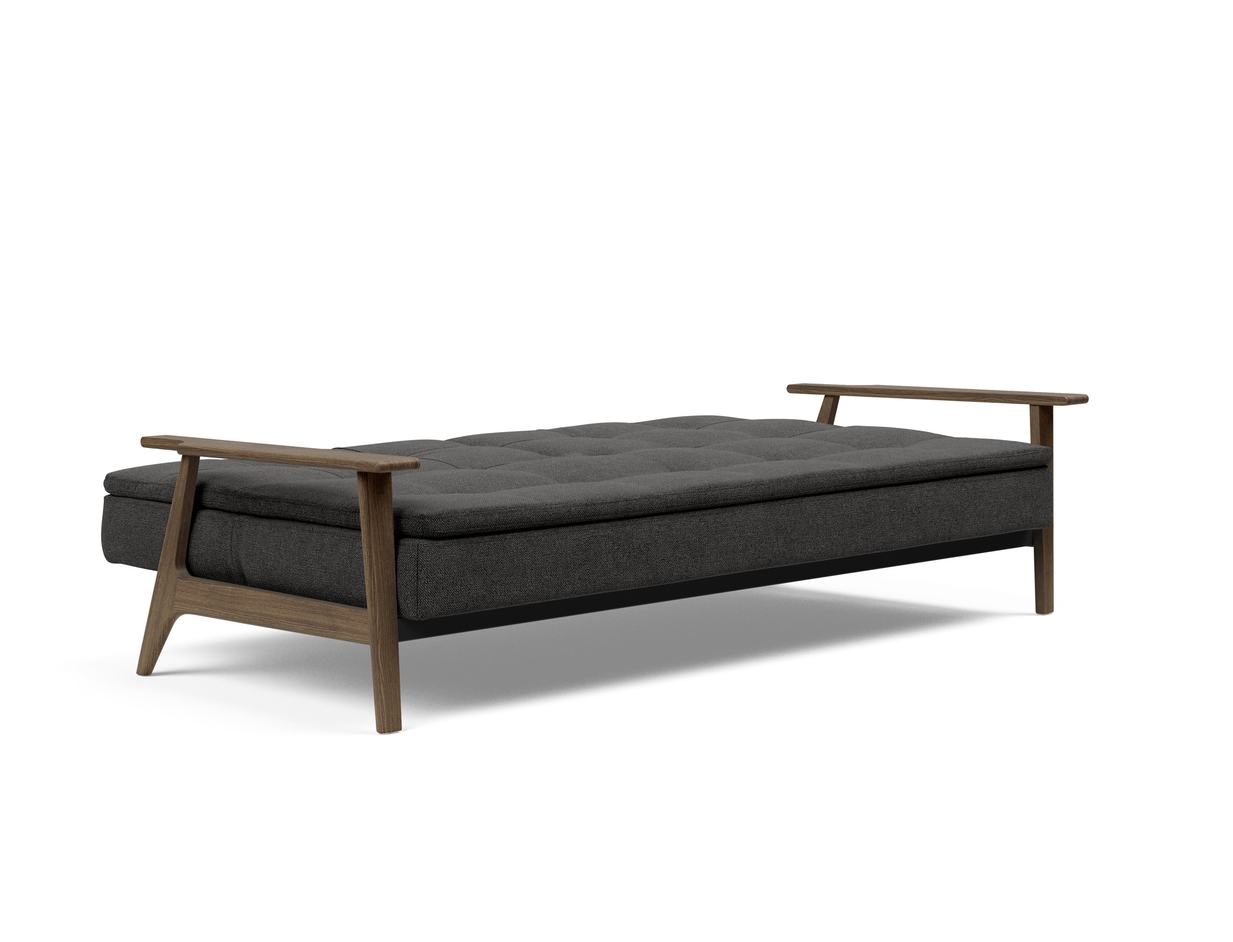 Dublexo Frej Fabric Sofa Bed w/Smoked Oak Arms & Legs