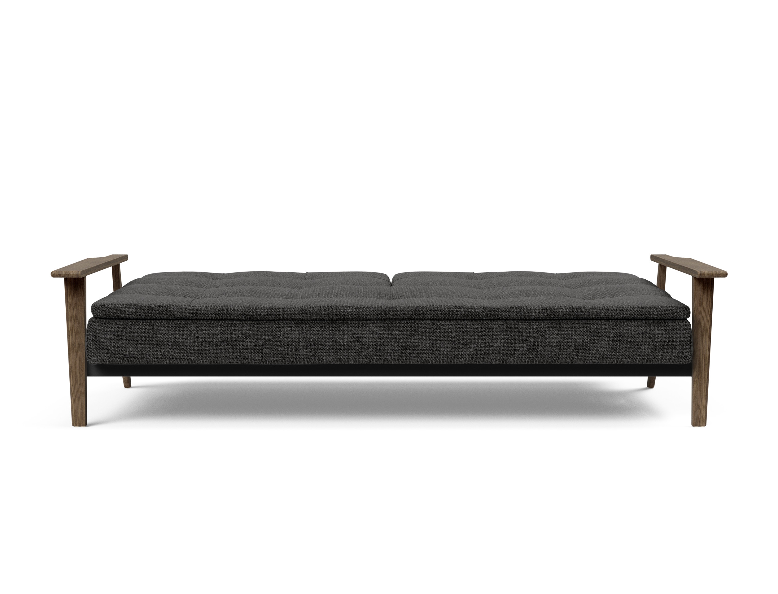 Dublexo Frej Fabric Sofa Bed w/Smoked Oak Arms & Legs