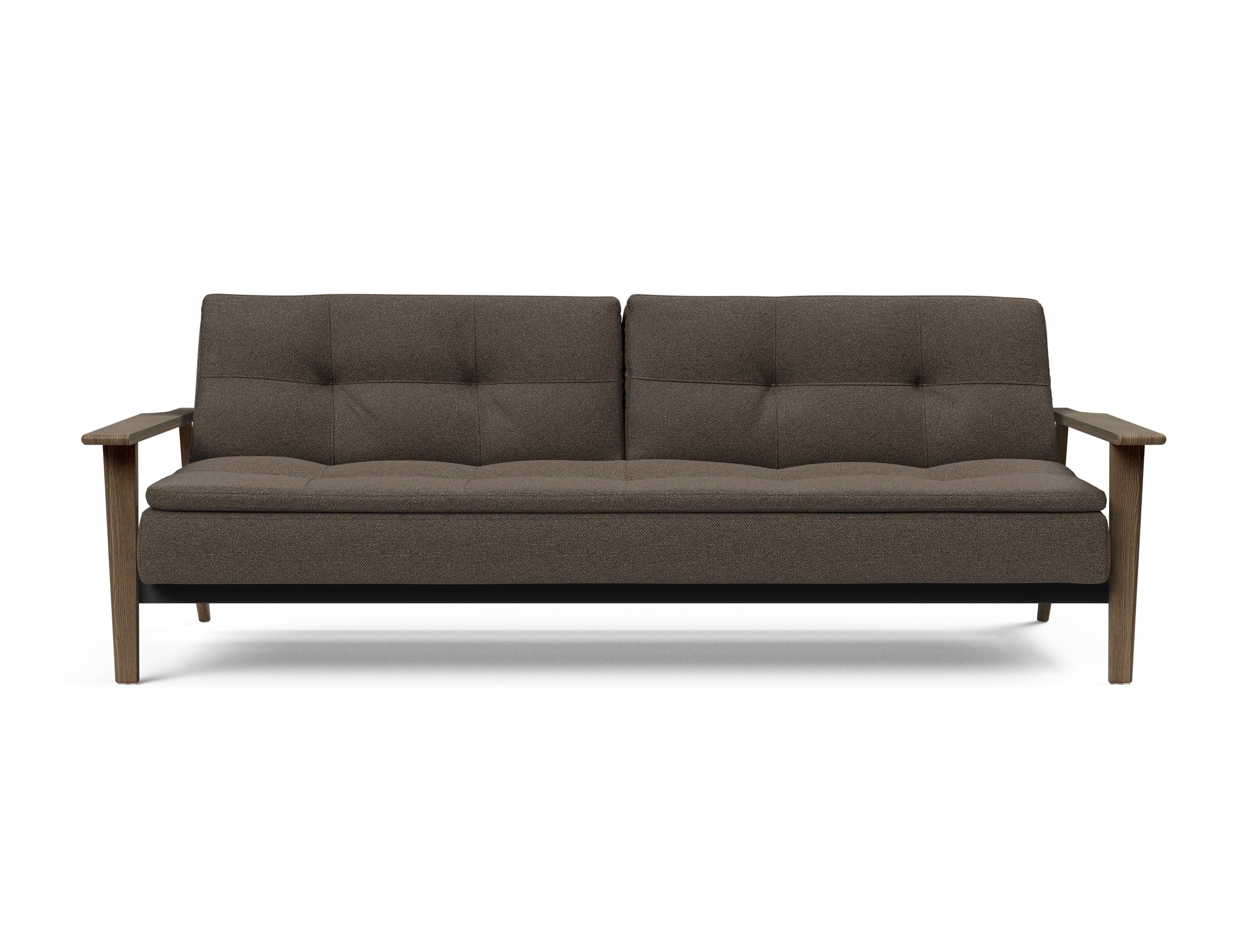 Dublexo Frej Fabric Sofa Bed w/Smoked Oak Arms & Legs