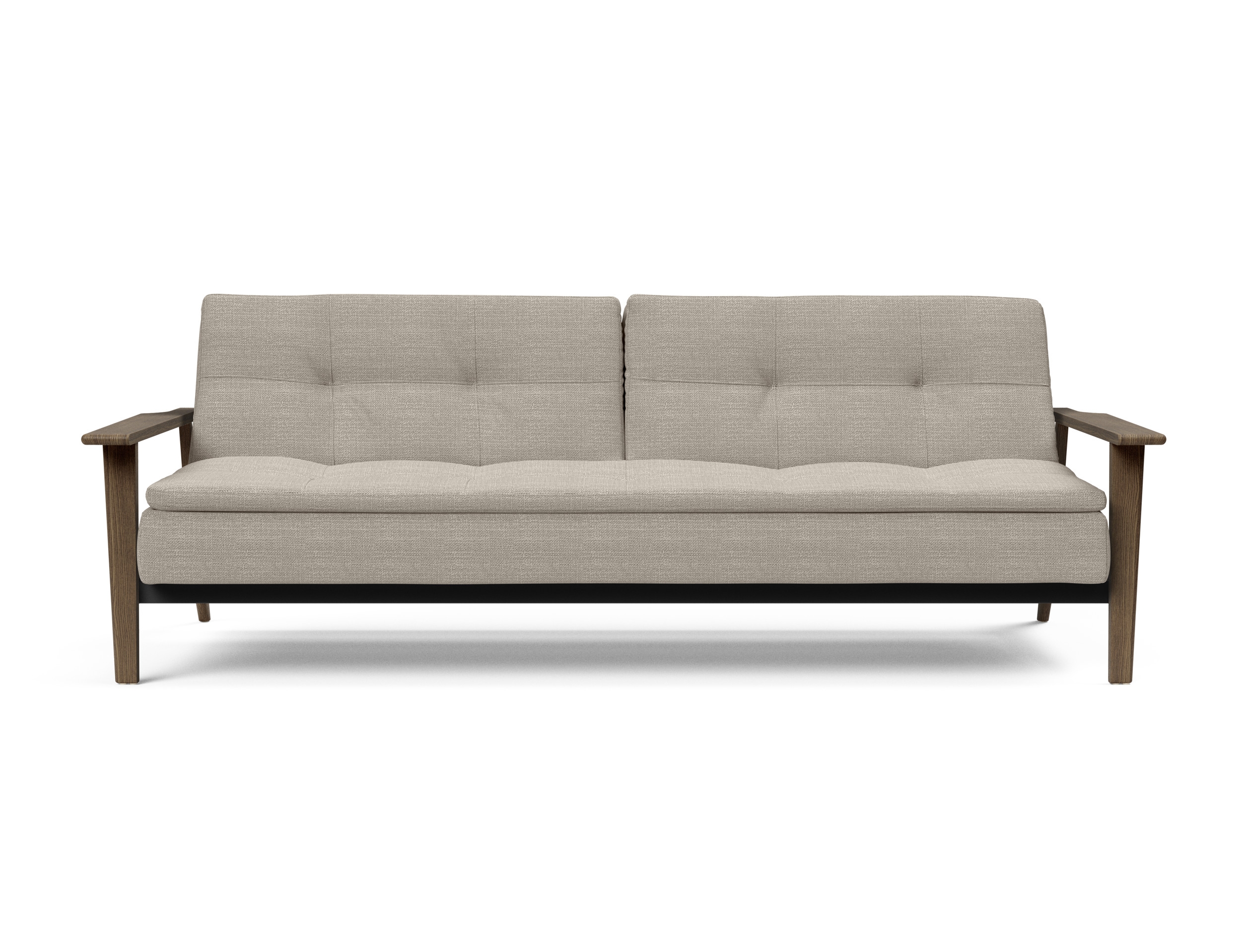Dublexo Frej Fabric Sofa Bed w/Smoked Oak Arms & Legs