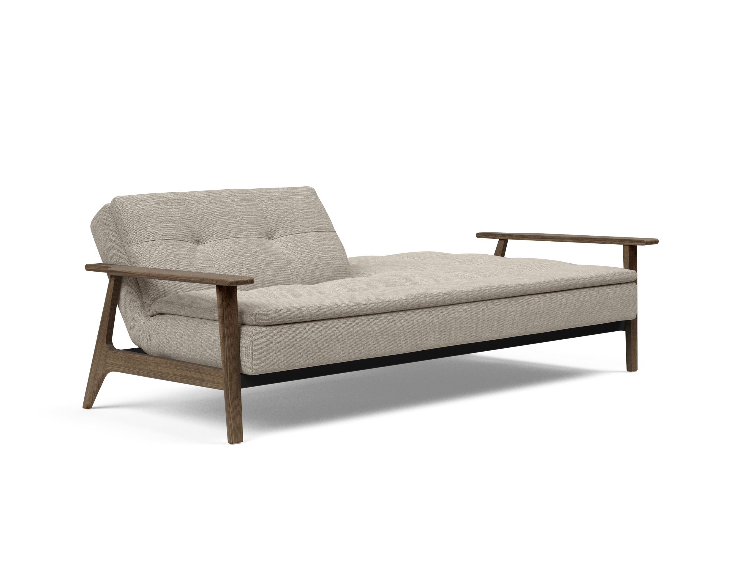 Dublexo Frej Fabric Sofa Bed w/Smoked Oak Arms & Legs