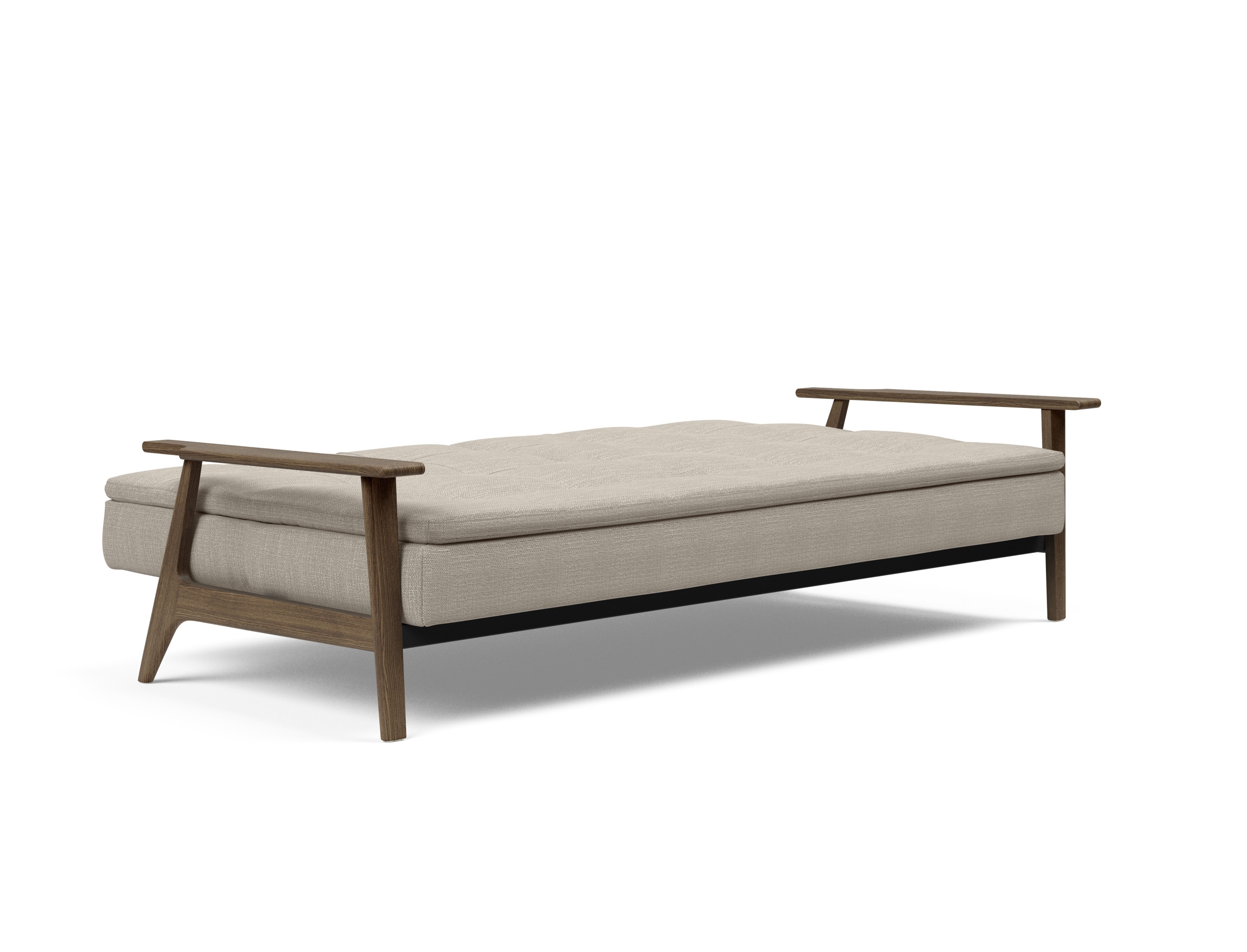 Dublexo Frej Fabric Sofa Bed w/Smoked Oak Arms & Legs
