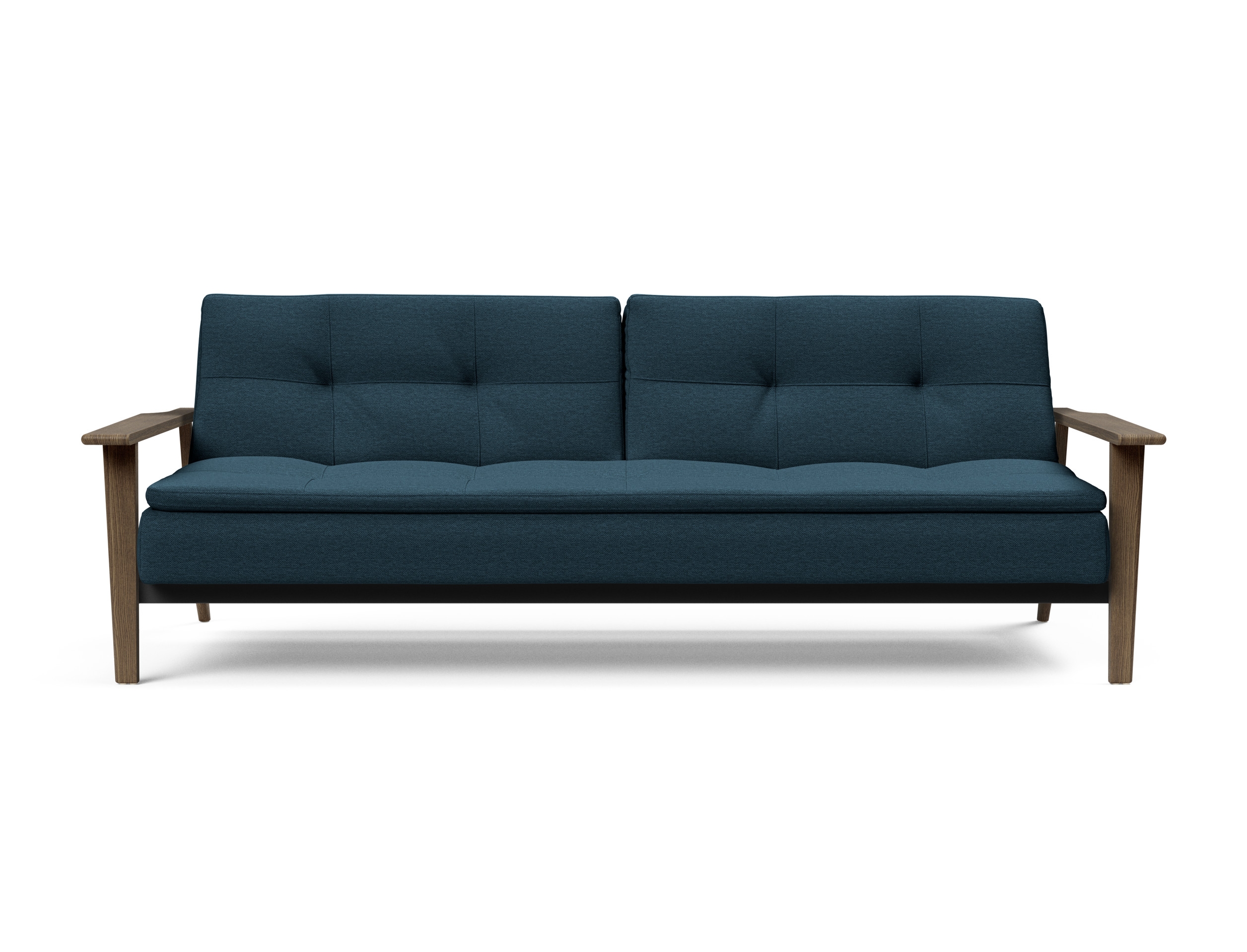 Dublexo Frej Fabric Sofa Bed w/Smoked Oak Arms & Legs
