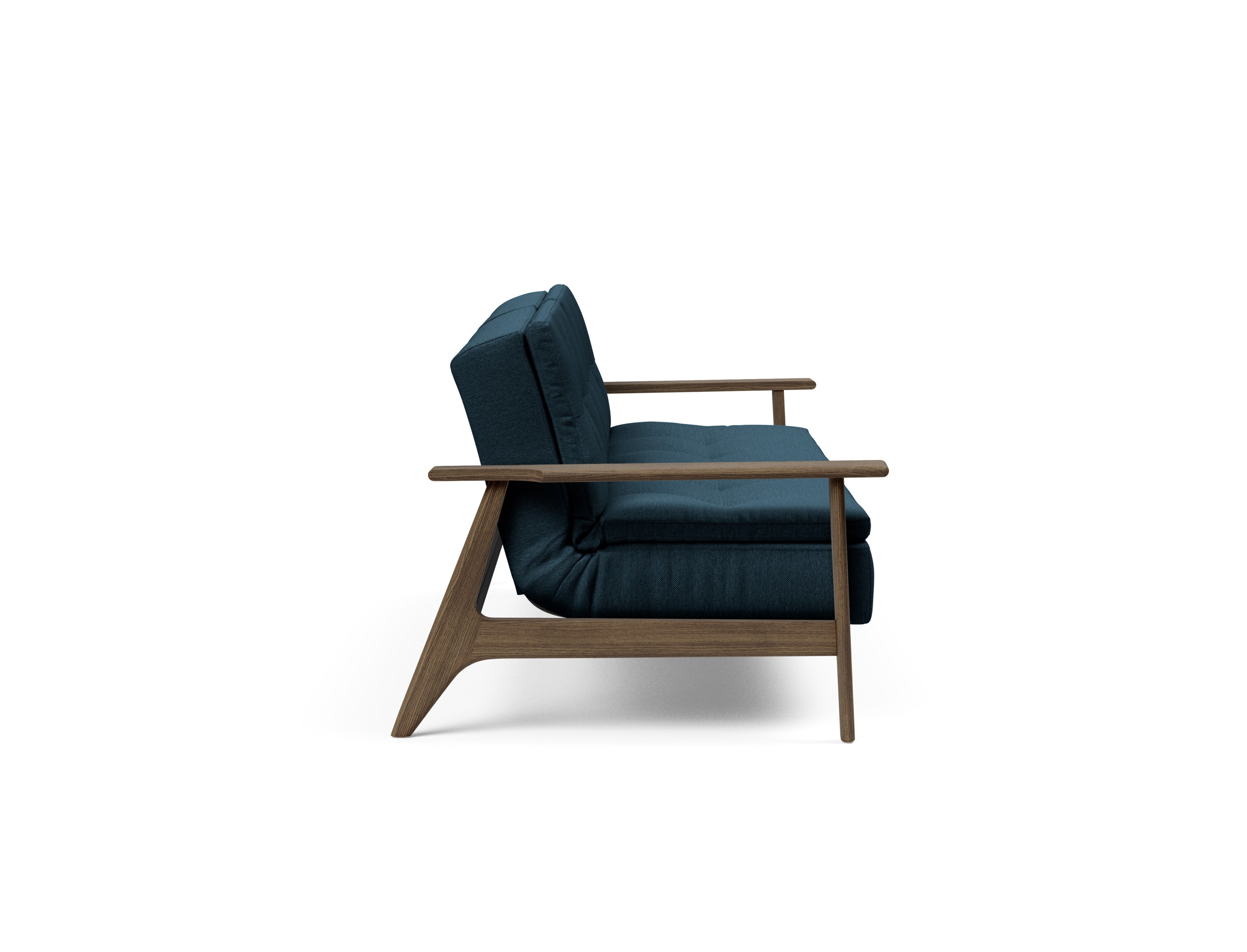 Dublexo Frej Fabric Sofa Bed w/Smoked Oak Arms & Legs