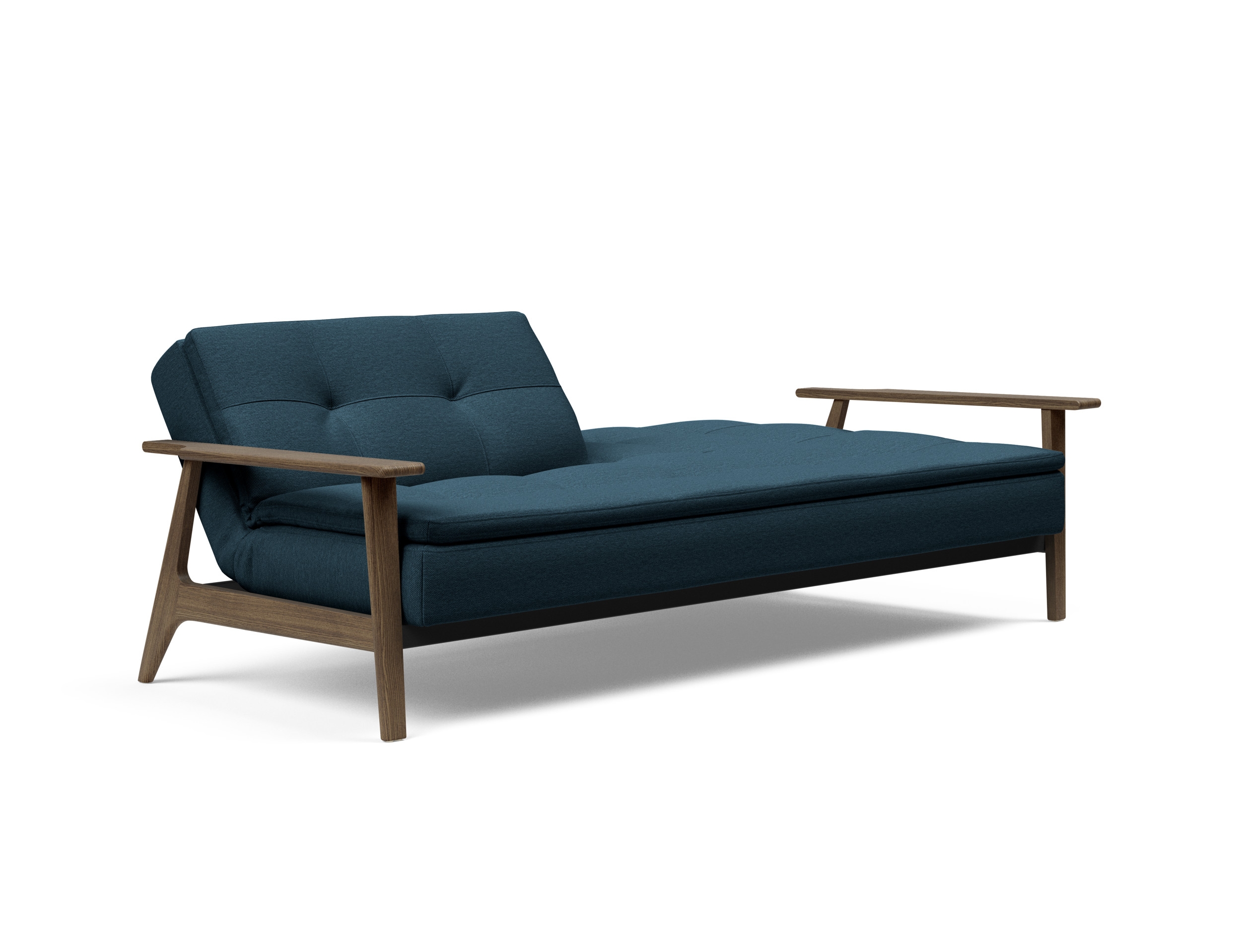 Dublexo Frej Fabric Sofa Bed w/Smoked Oak Arms & Legs
