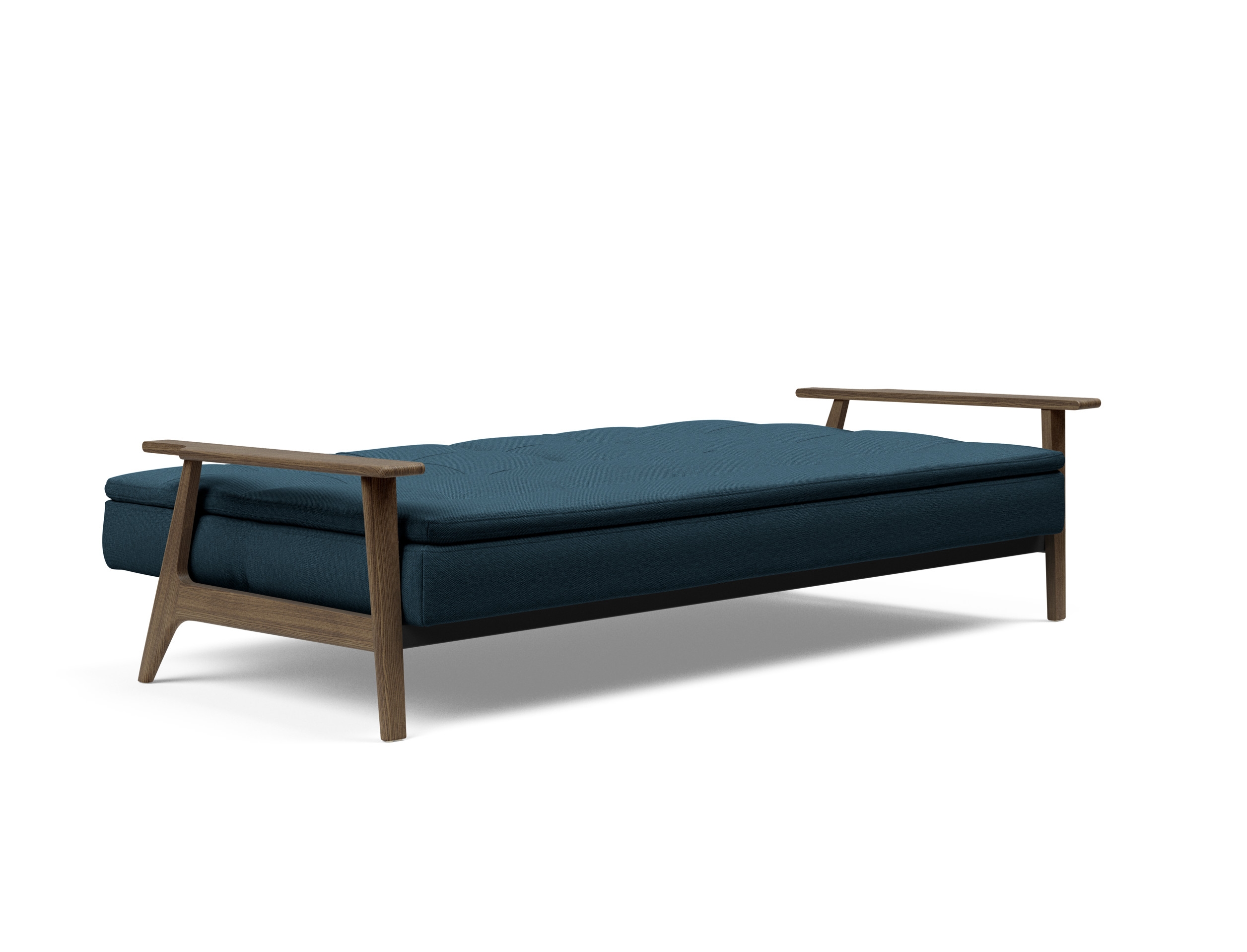 Dublexo Frej Fabric Sofa Bed w/Smoked Oak Arms & Legs
