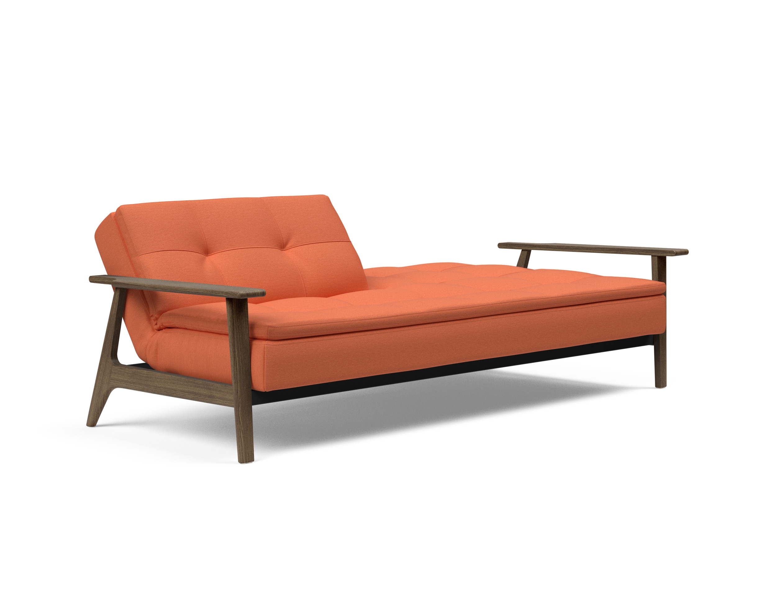 Dublexo Frej Fabric Sofa Bed w/Smoked Oak Arms & Legs