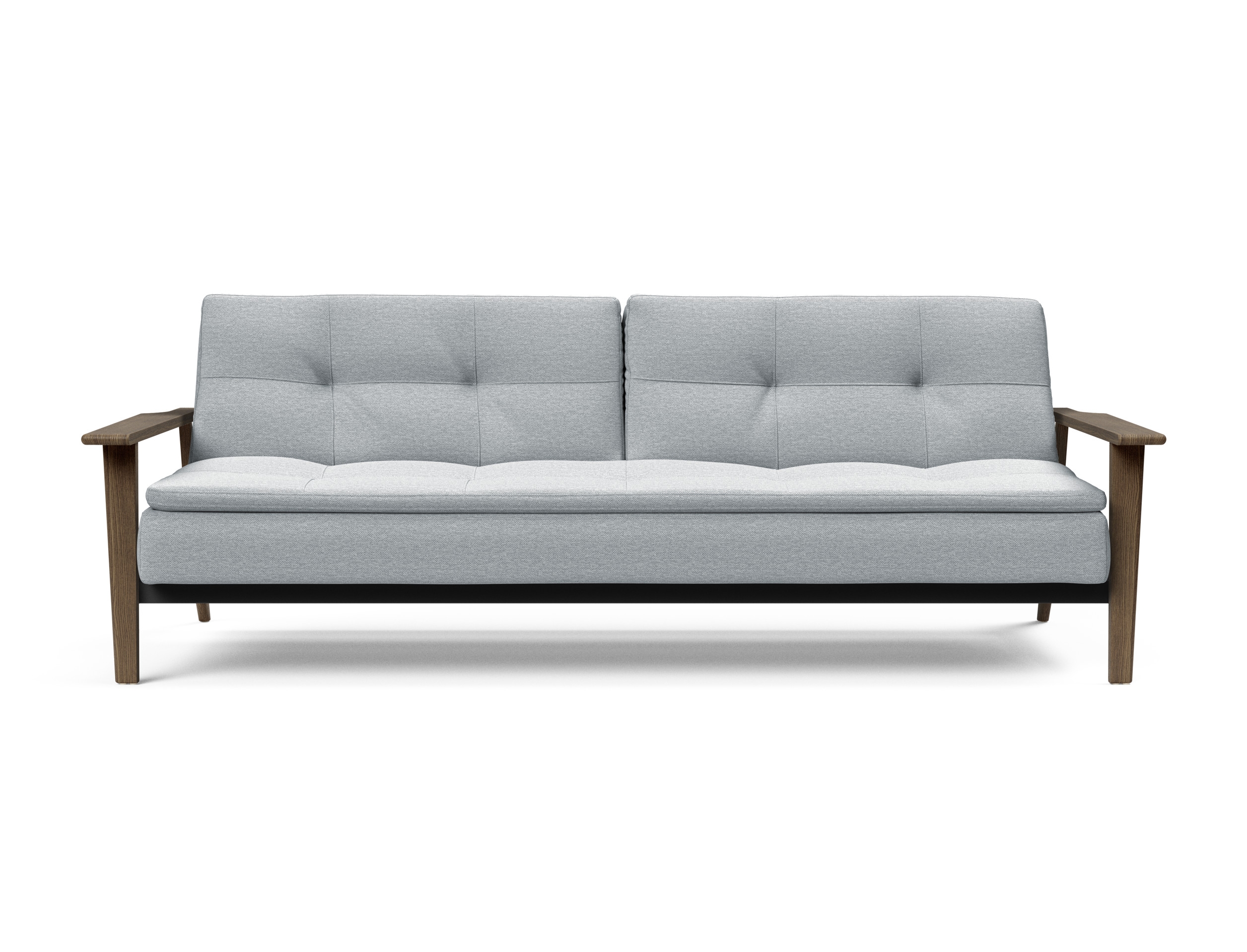 Dublexo Frej Fabric Sofa Bed w/Smoked Oak Arms & Legs