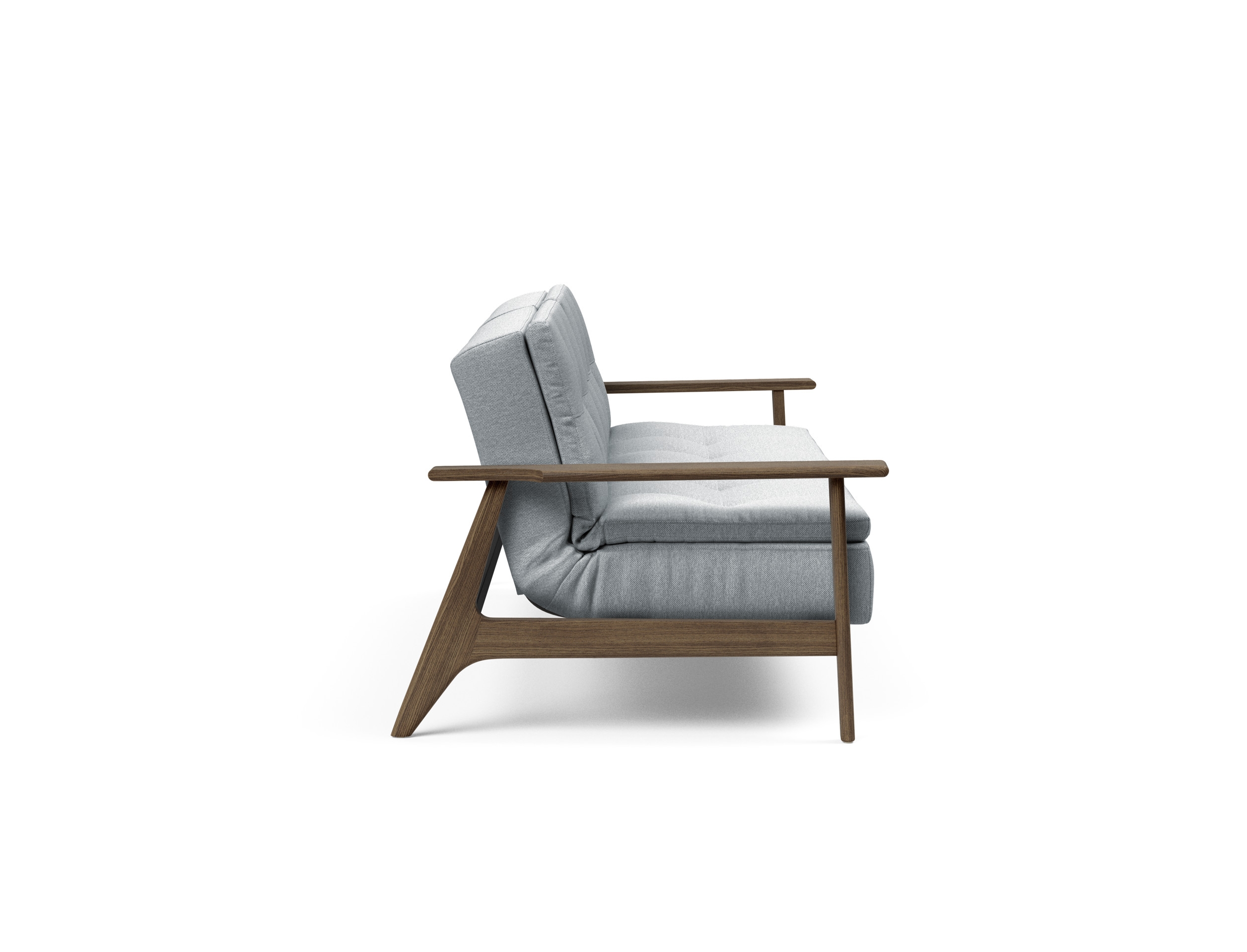 Dublexo Frej Fabric Sofa Bed w/Smoked Oak Arms & Legs