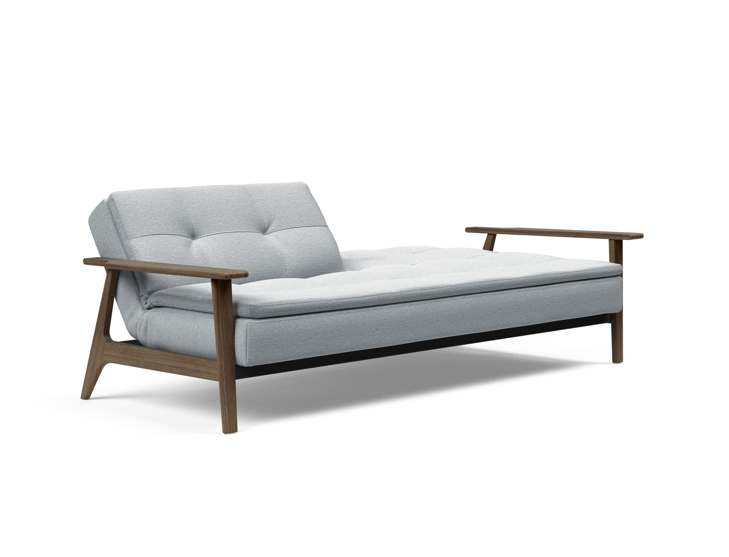 Dublexo Frej Fabric Sofa Bed w/Smoked Oak Arms & Legs