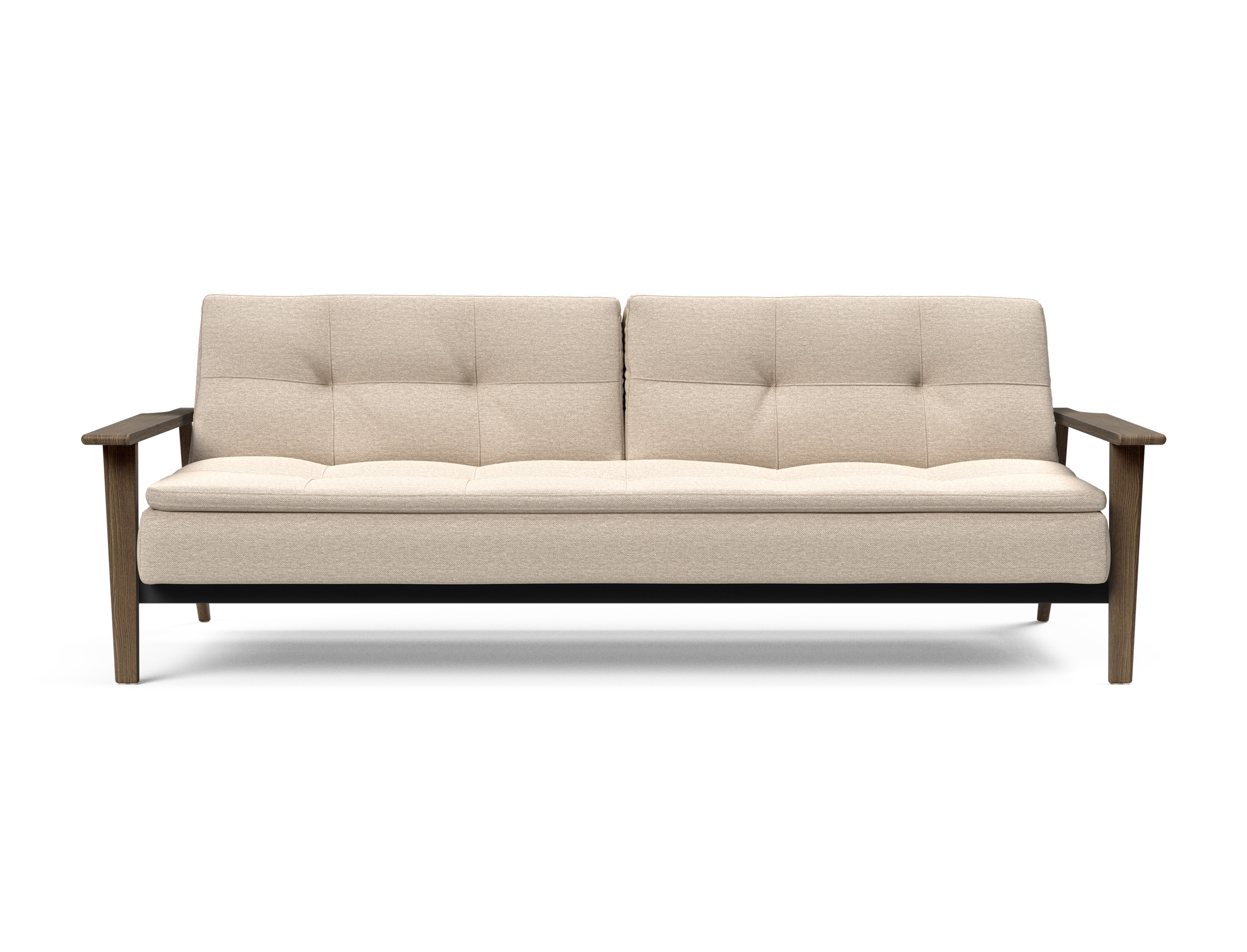 Dublexo Frej Fabric Sofa Bed w/Smoked Oak Arms & Legs