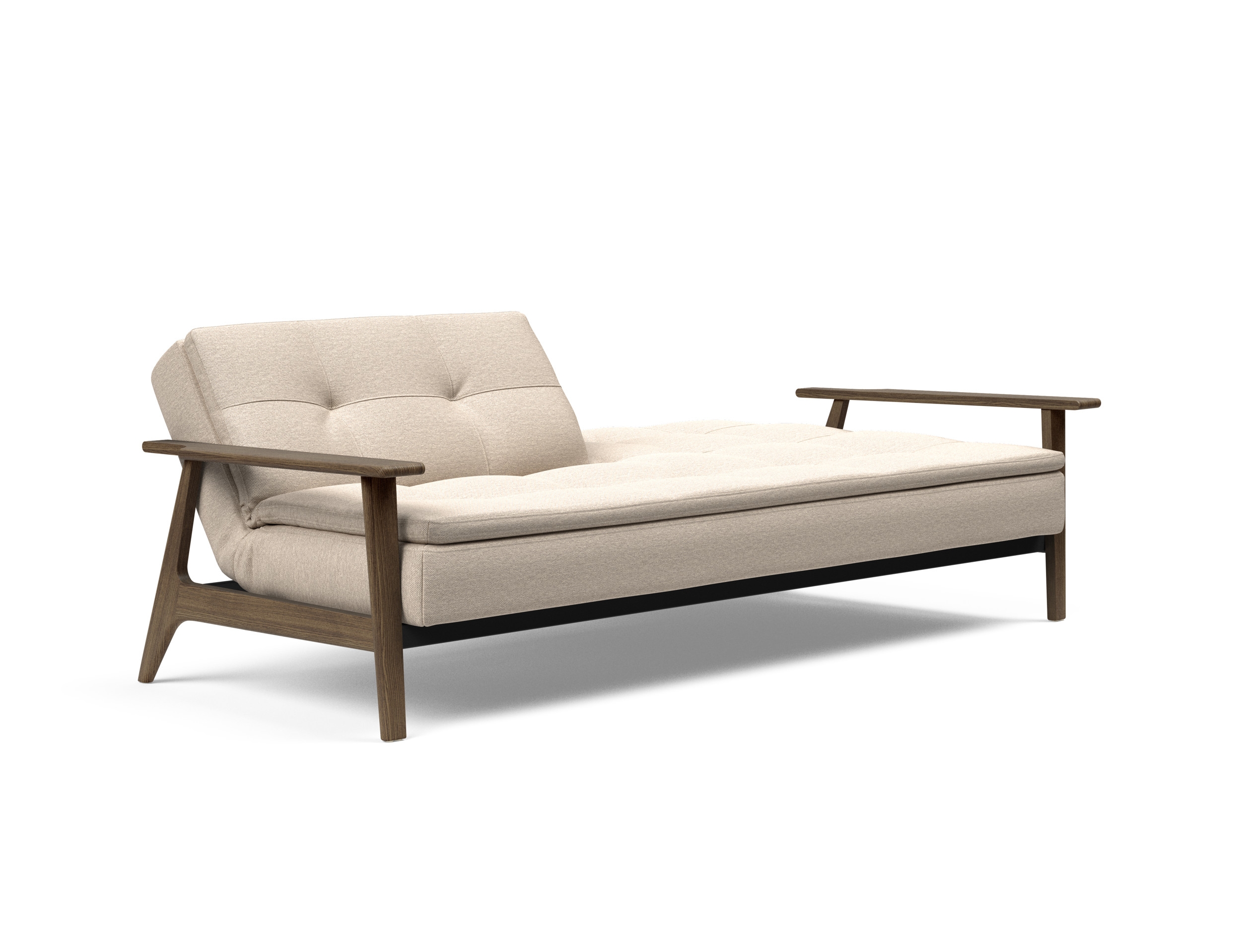 Dublexo Frej Fabric Sofa Bed w/Smoked Oak Arms & Legs