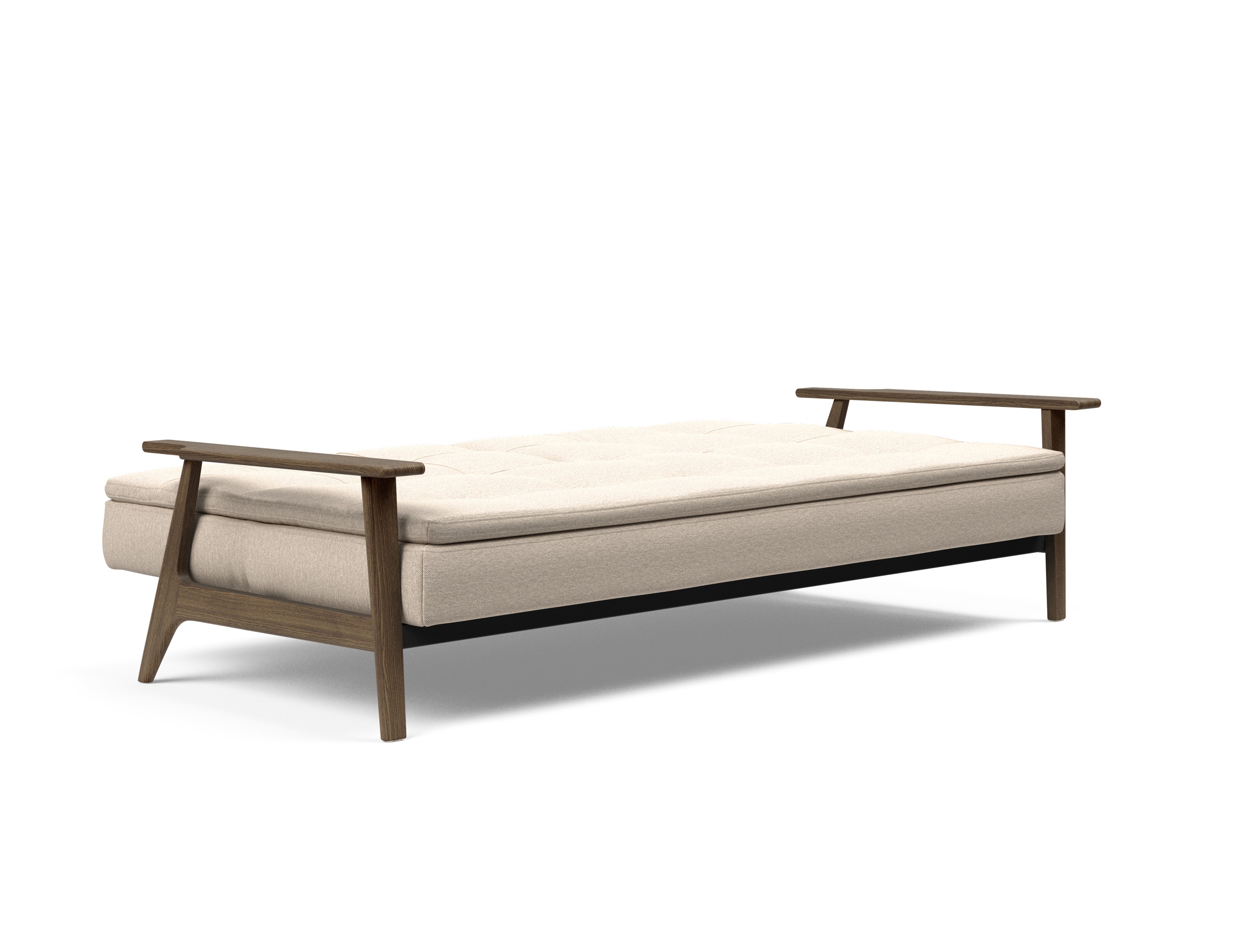 Dublexo Frej Fabric Sofa Bed w/Smoked Oak Arms & Legs
