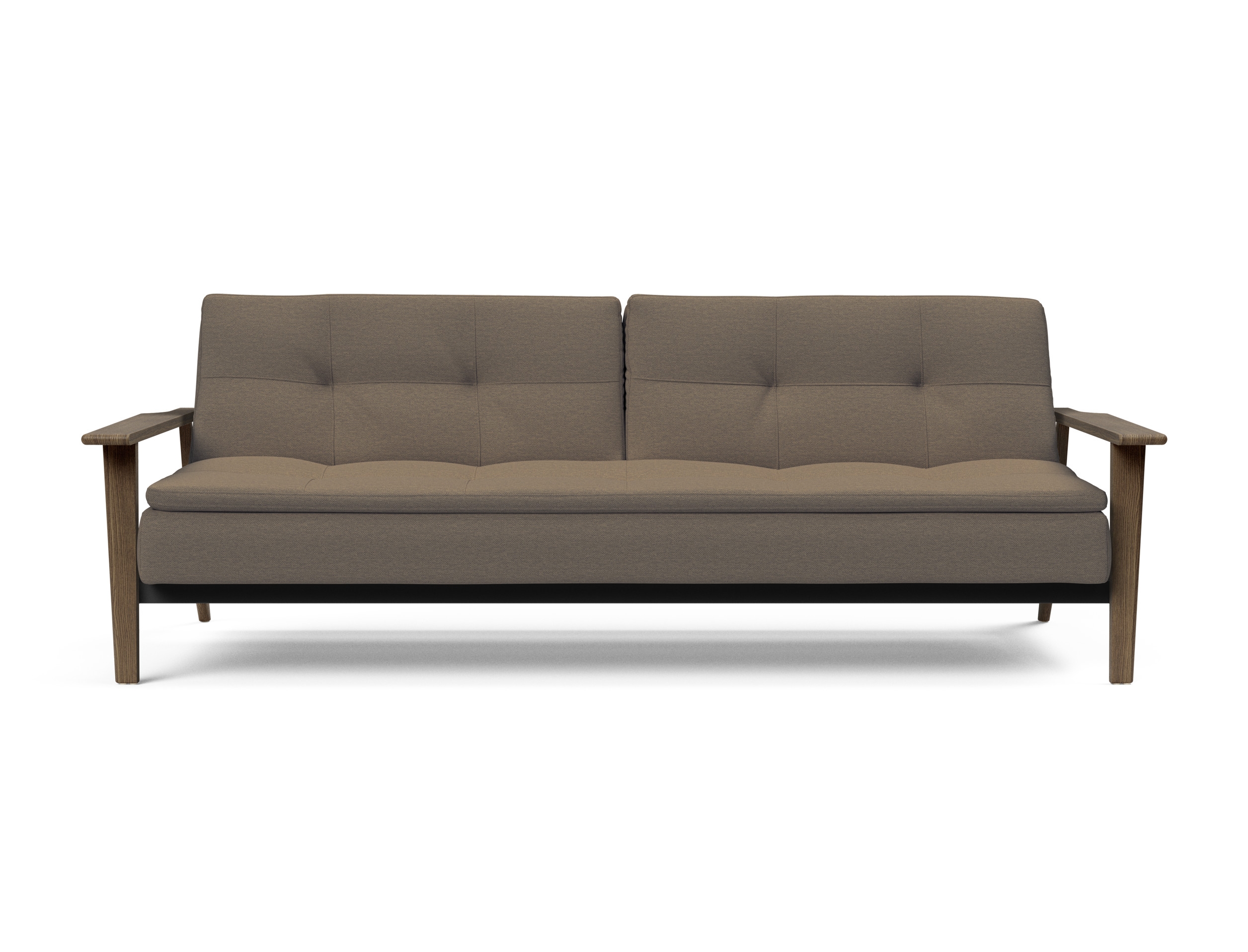 Dublexo Frej Fabric Sofa Bed w/Smoked Oak Arms & Legs