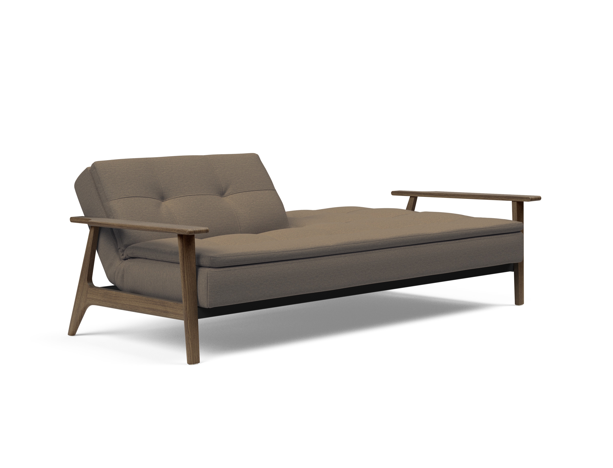 Dublexo Frej Fabric Sofa Bed w/Smoked Oak Arms & Legs