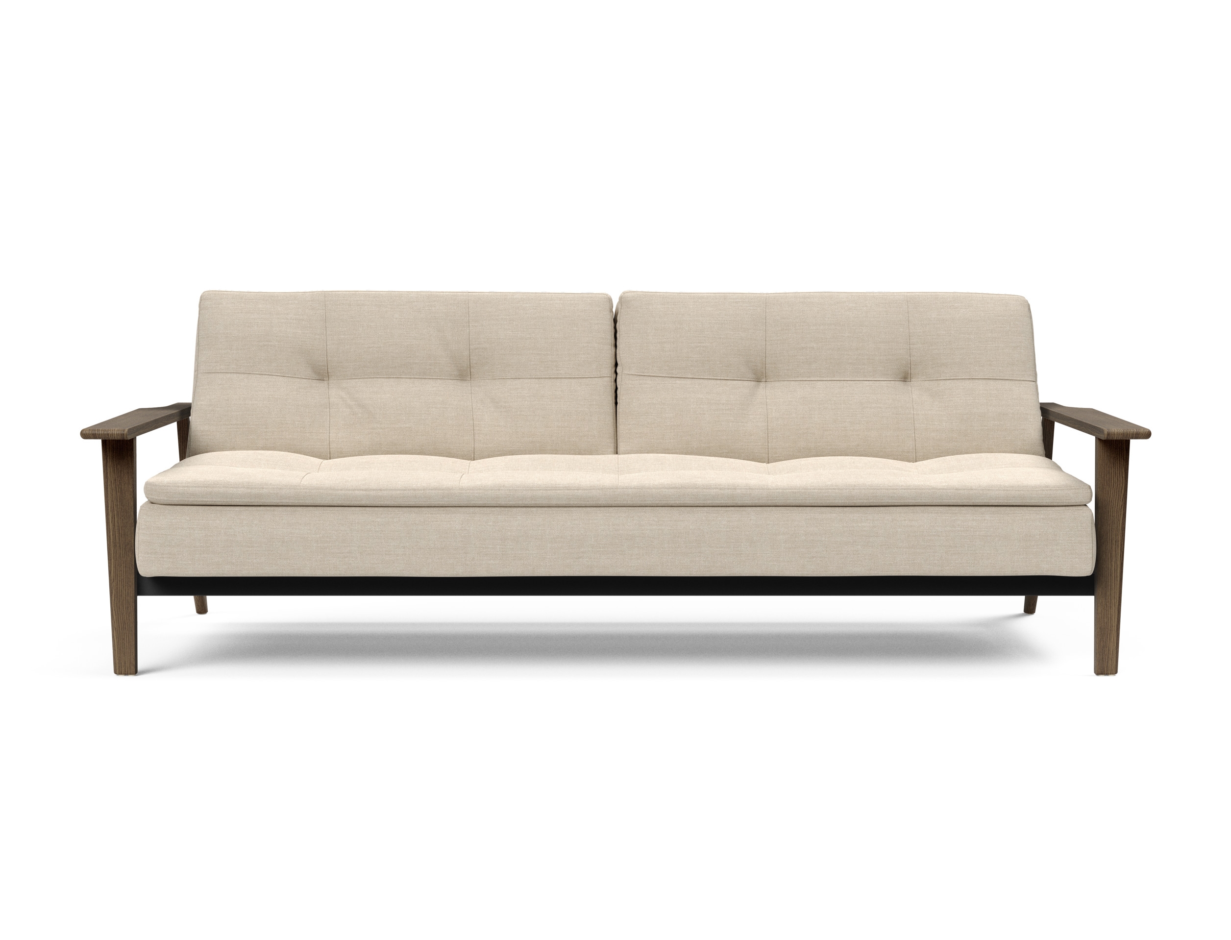 Dublexo Frej Fabric Sofa Bed w/Smoked Oak Arms & Legs