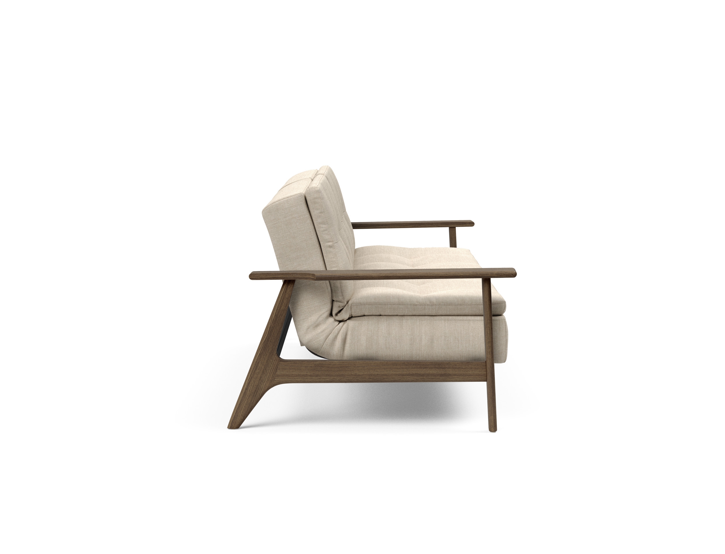 Dublexo Frej Fabric Sofa Bed w/Smoked Oak Arms & Legs