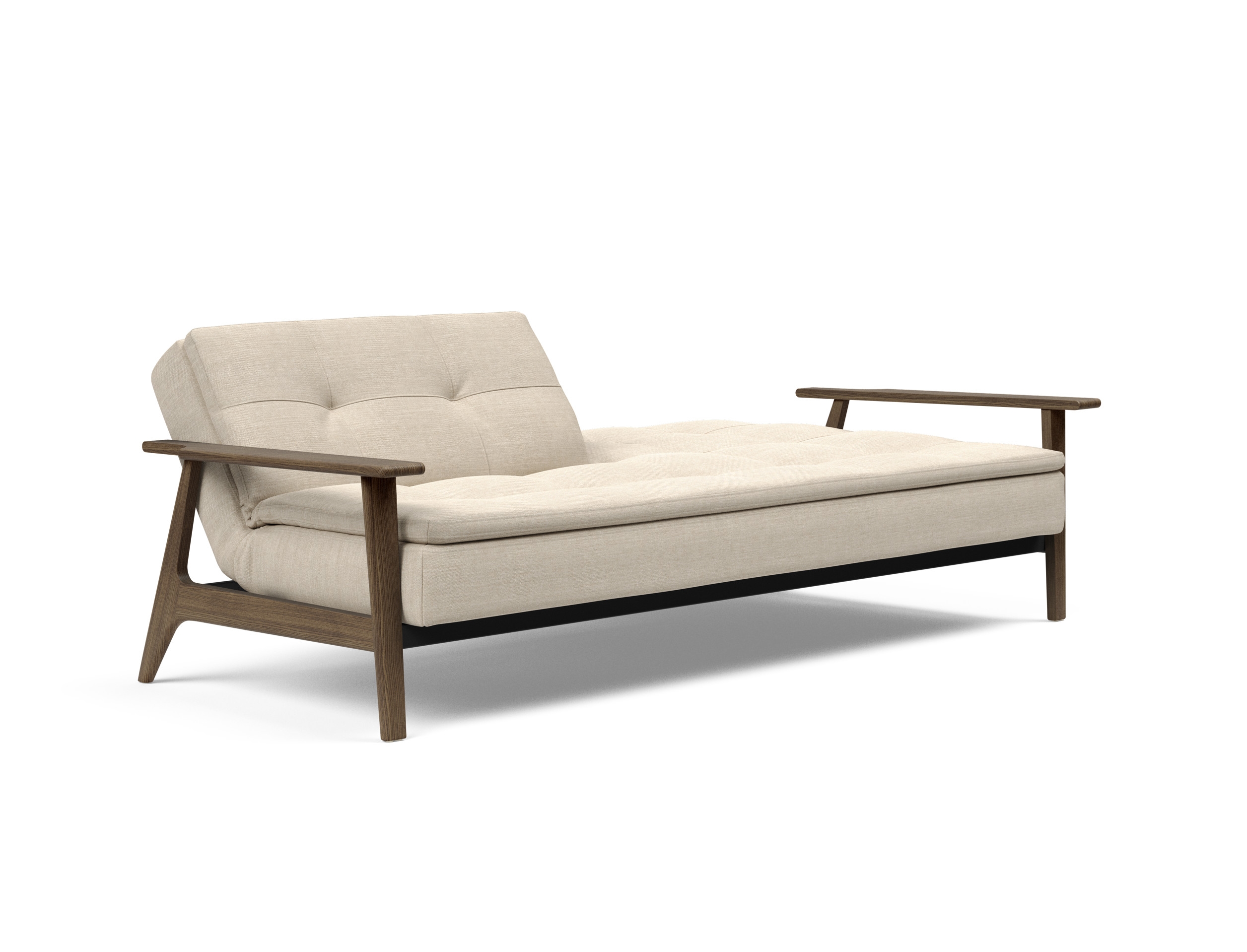 Dublexo Frej Fabric Sofa Bed w/Smoked Oak Arms & Legs