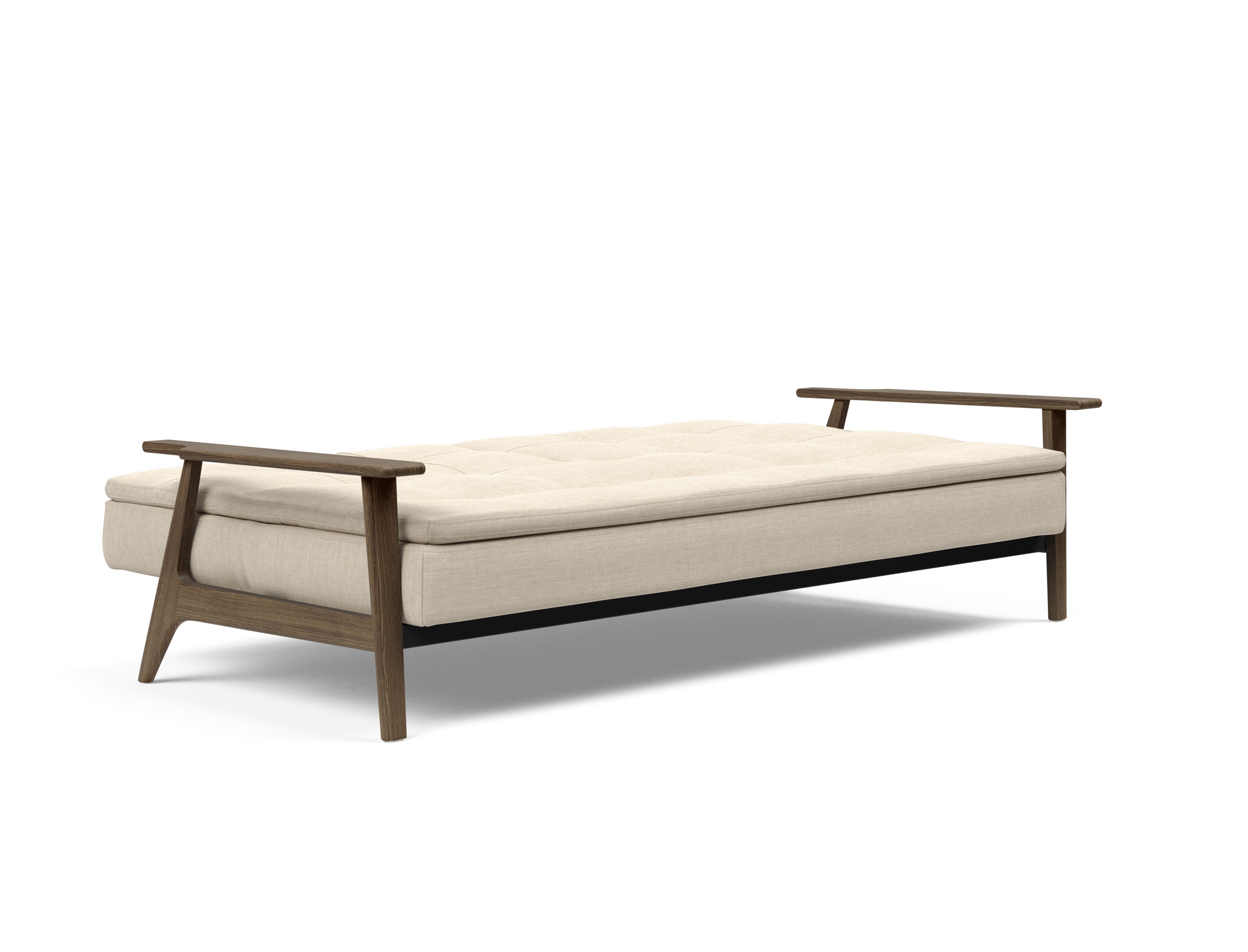 Dublexo Frej Fabric Sofa Bed w/Smoked Oak Arms & Legs