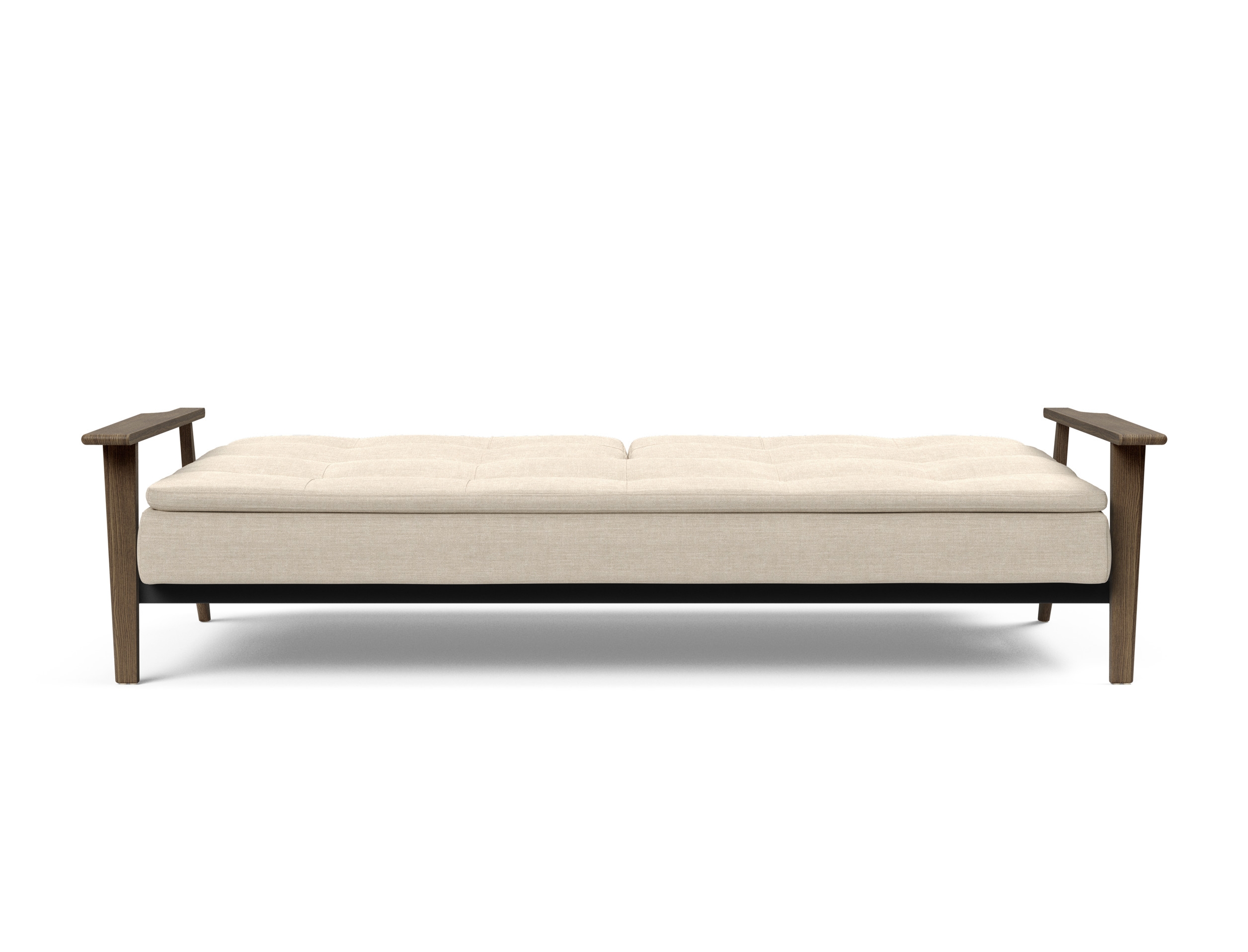 Dublexo Frej Fabric Sofa Bed w/Smoked Oak Arms & Legs