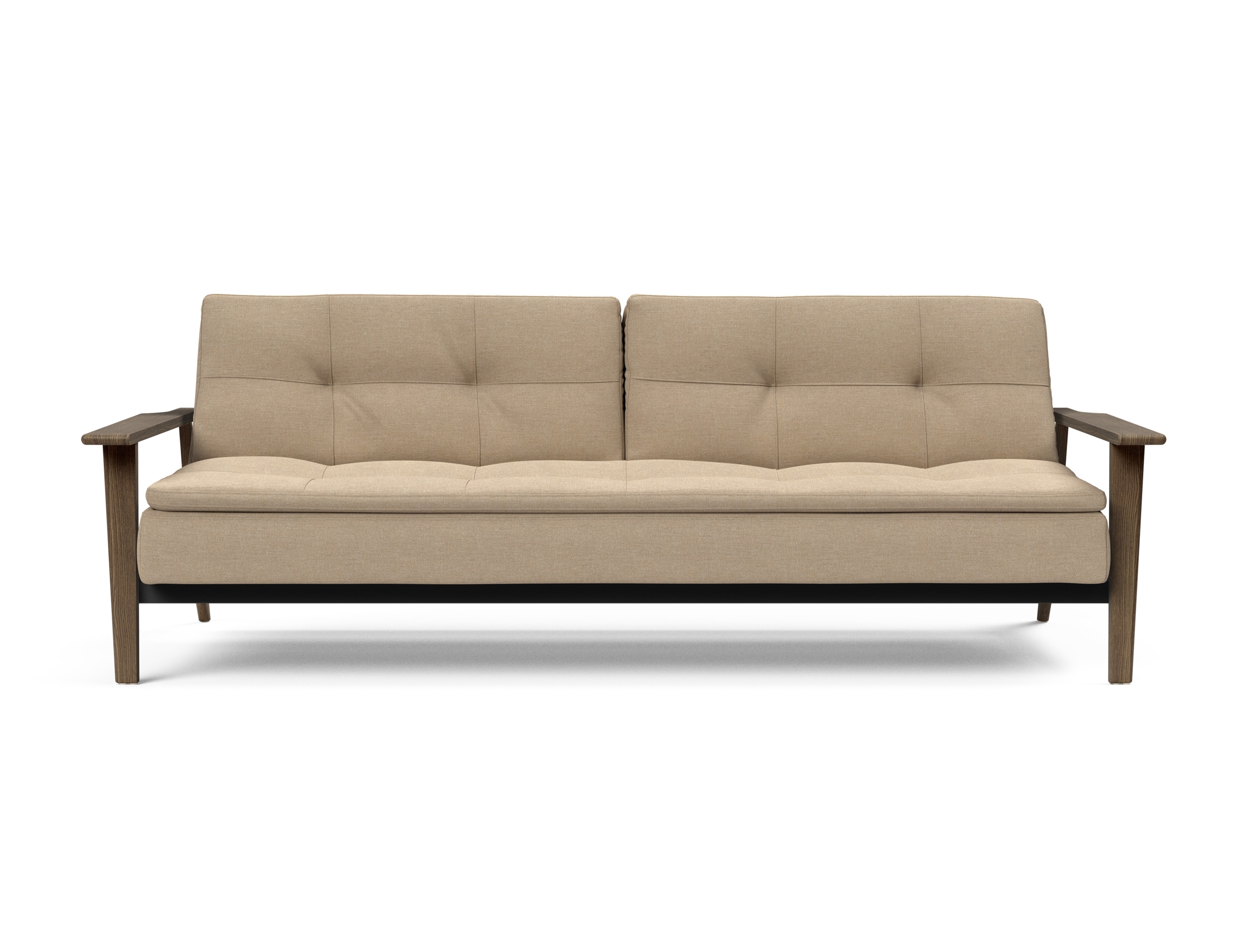 Dublexo Frej Fabric Sofa Bed w/Smoked Oak Arms & Legs