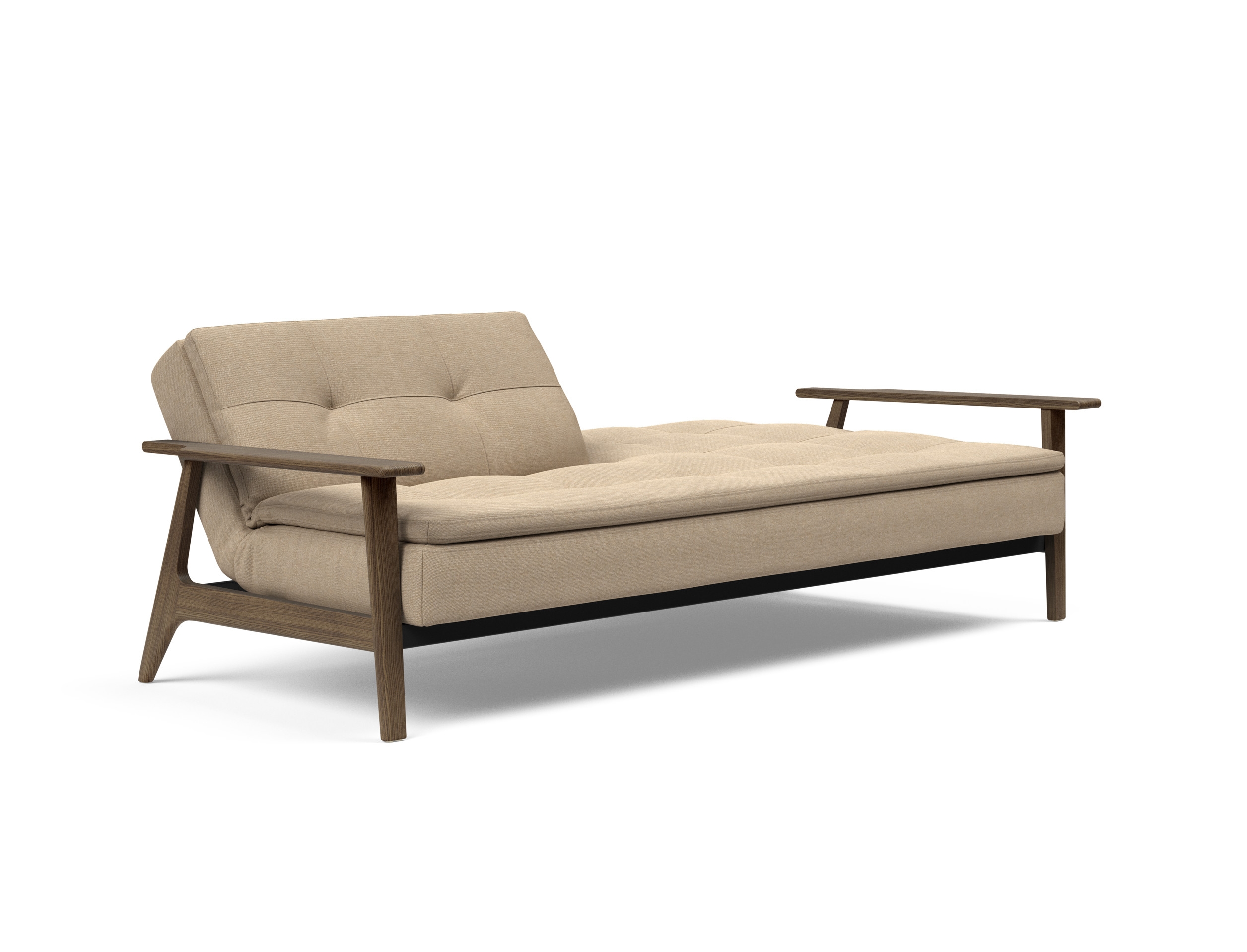 Dublexo Frej Fabric Sofa Bed w/Smoked Oak Arms & Legs