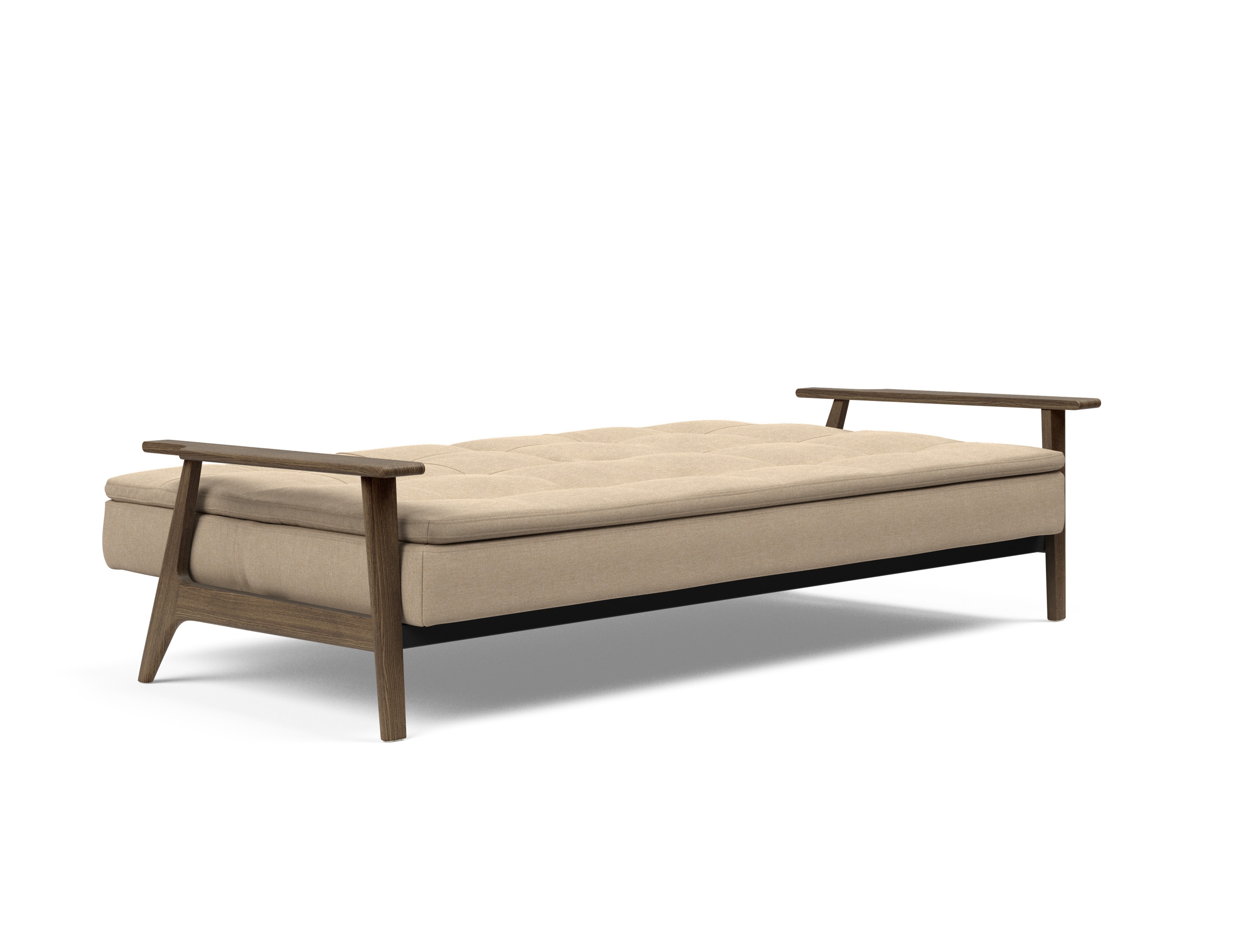 Dublexo Frej Fabric Sofa Bed w/Smoked Oak Arms & Legs