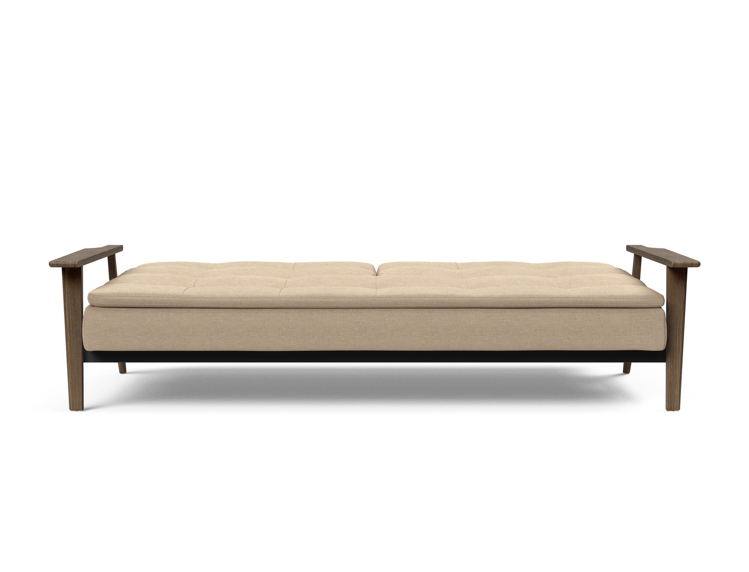 Dublexo Frej Fabric Sofa Bed w/Smoked Oak Arms & Legs