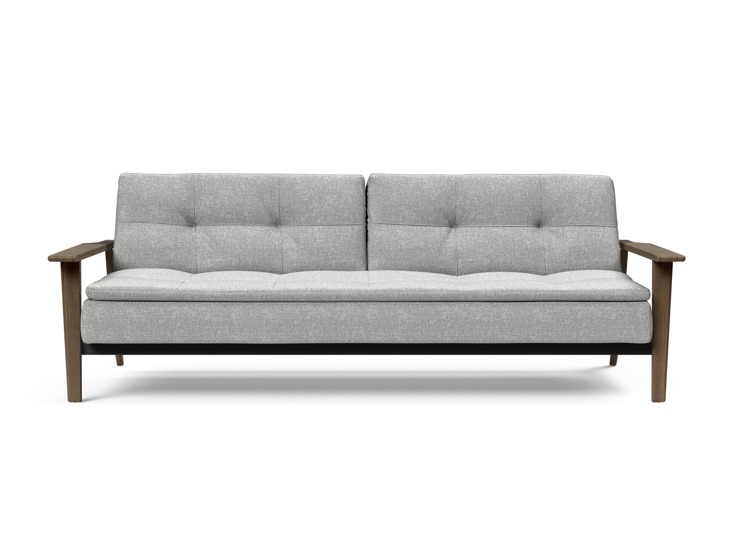 Dublexo Frej Fabric Sofa Bed w/Smoked Oak Arms & Legs
