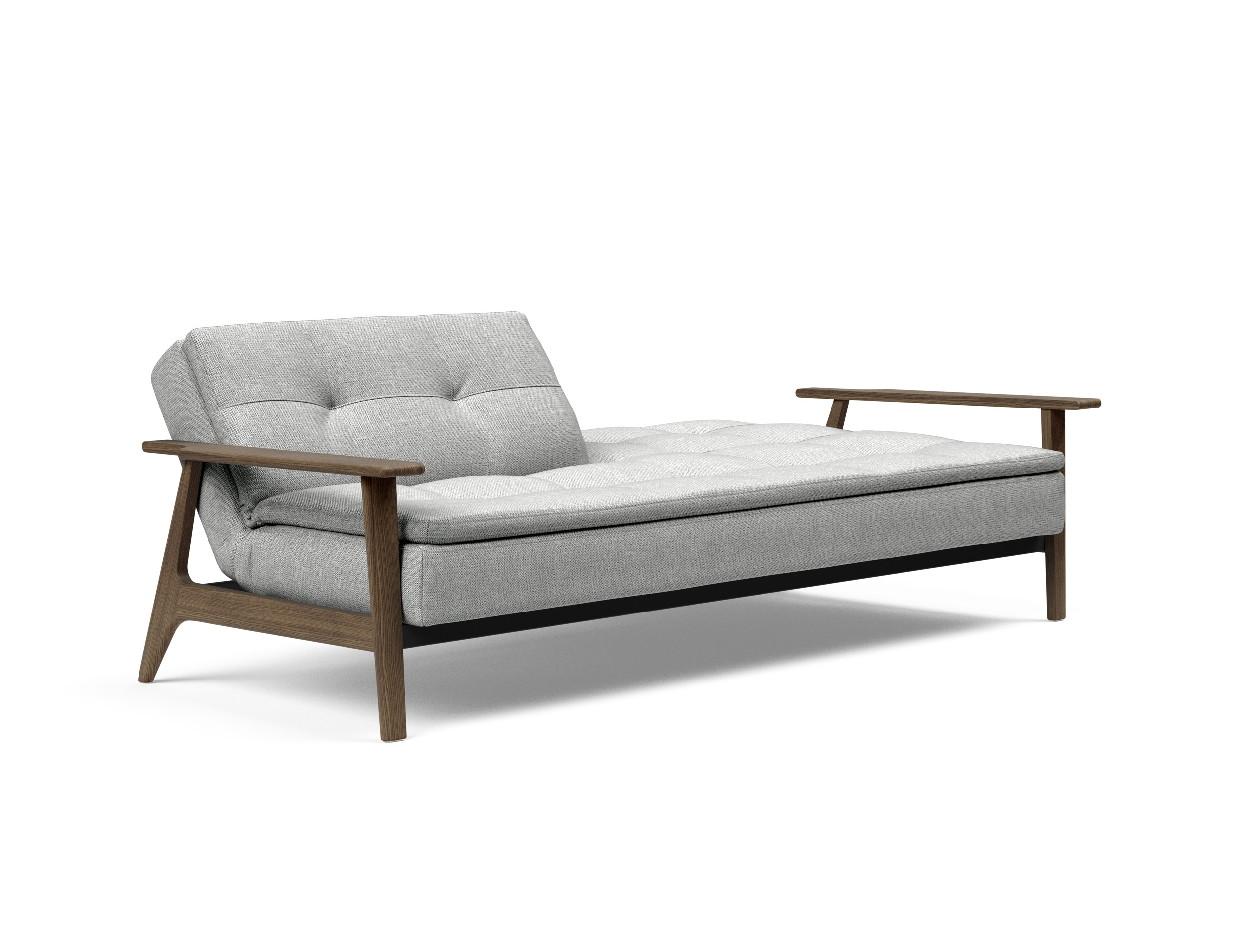 Dublexo Frej Fabric Sofa Bed w/Smoked Oak Arms & Legs