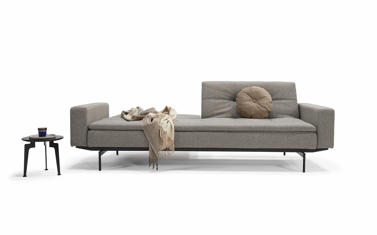 Dublexo Deluxe Fabric Sofa Bed w/Arms & Stainless Steel Legs