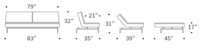 Dublexo Deluxe Fabric Sofa Bed w/Stainless Steel Legs