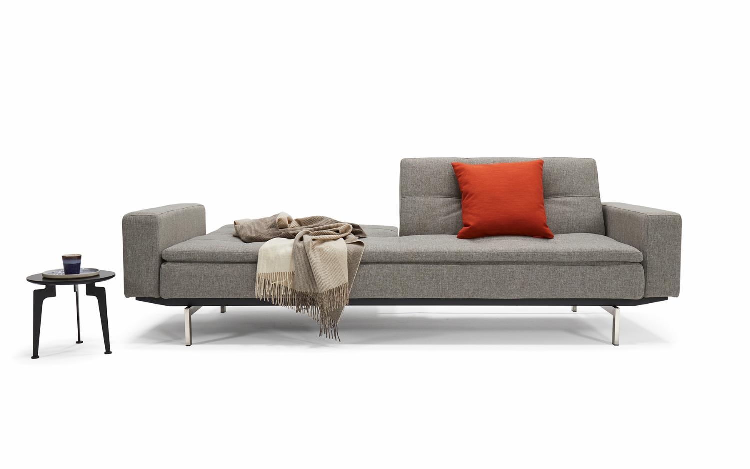 Dublexo Deluxe Fabric Sofa Bed w/Arms & Stainless Steel Legs