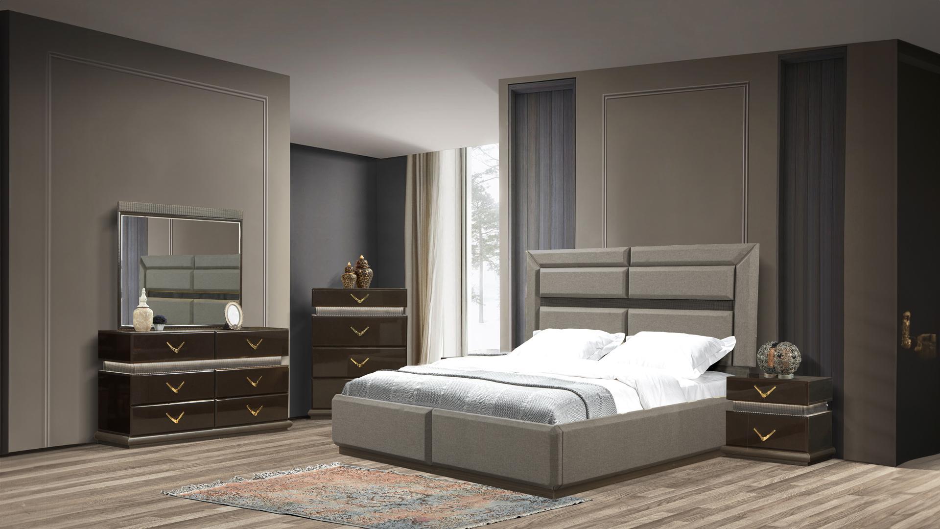 Dunhill 4-Drawer Wood Veneer Chest with LED Lighting