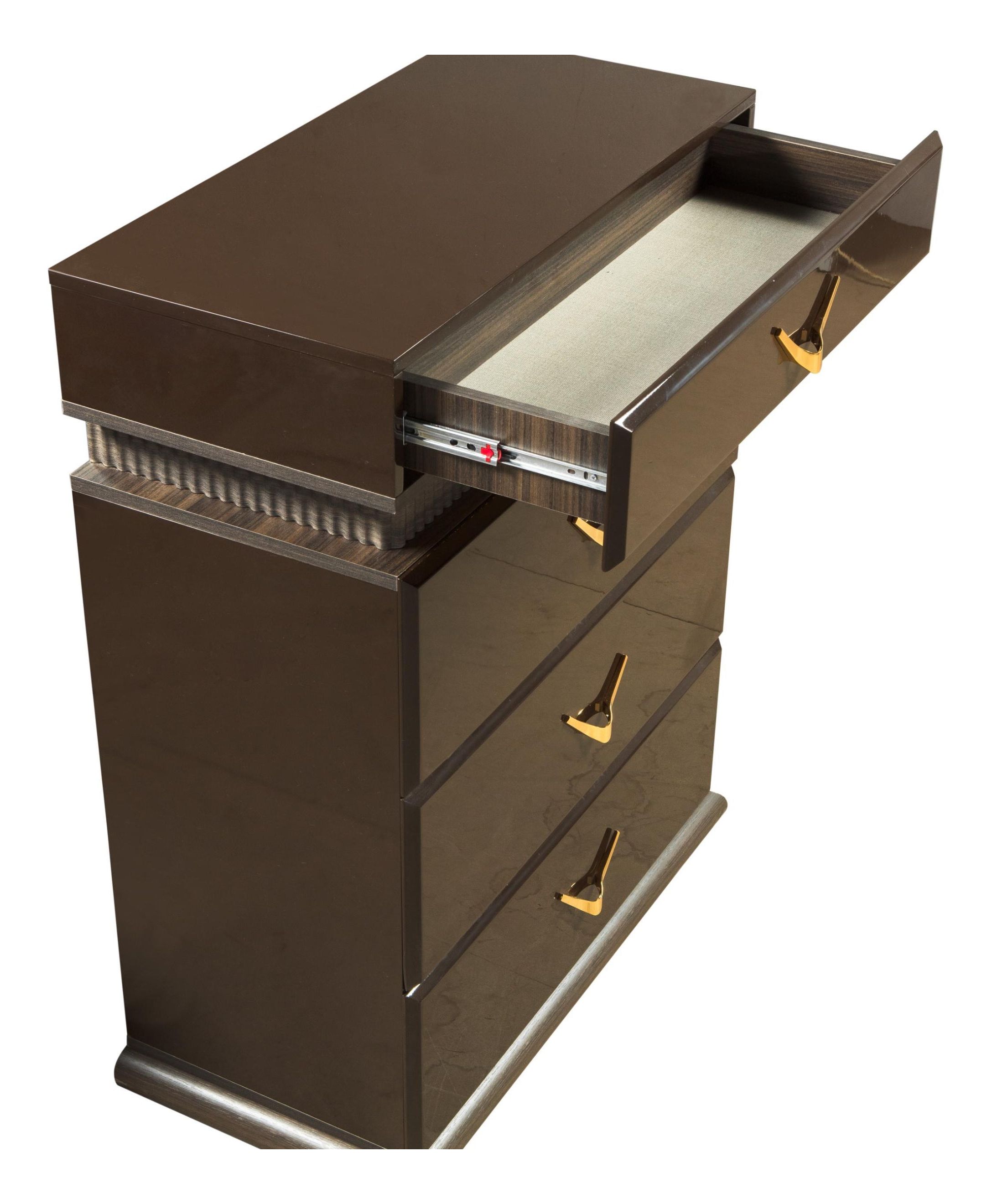 Dunhill 4-Drawer Wood Veneer Chest with LED Lighting