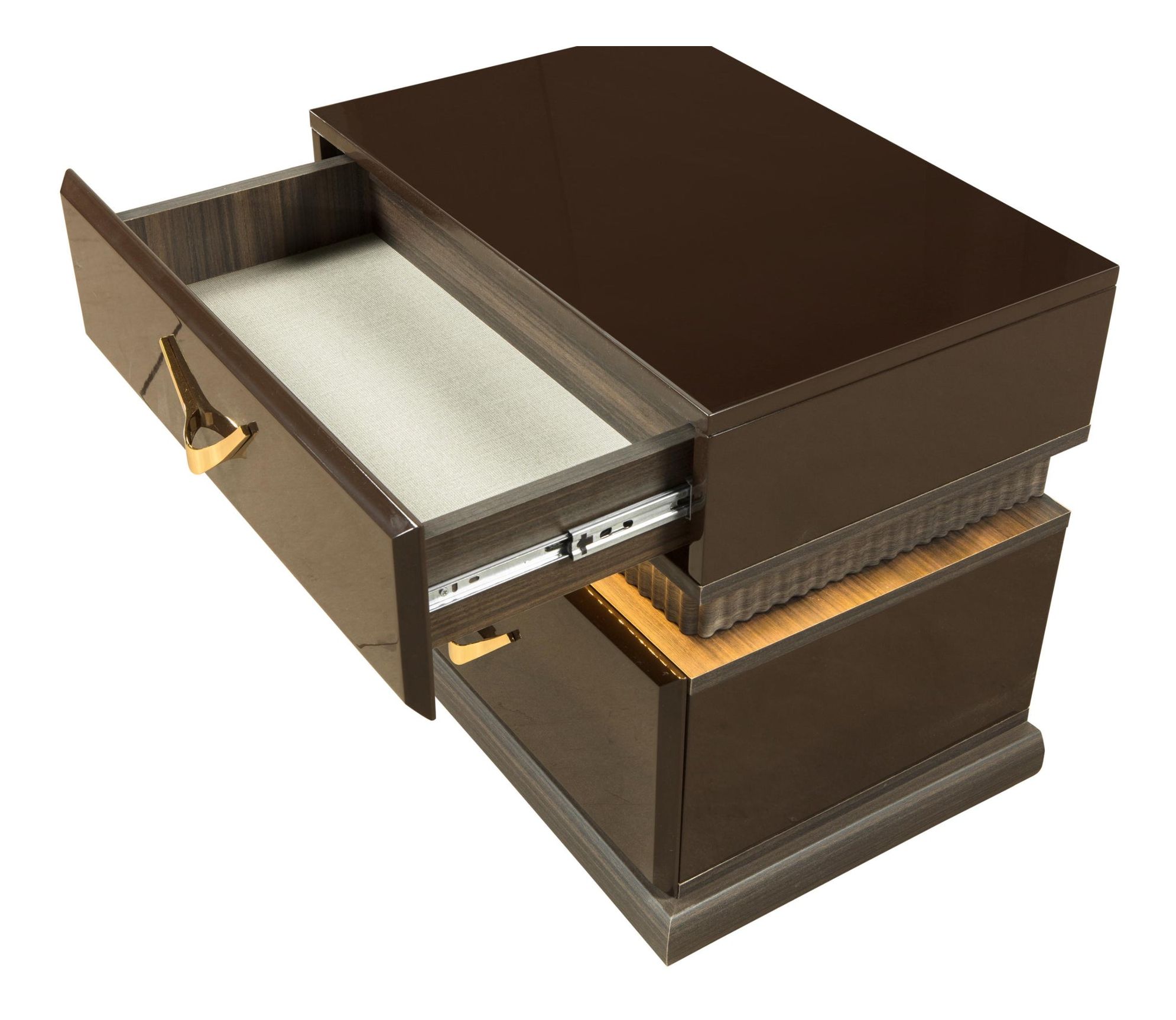 Dunhill 2-Drawer Wood Veneer Nightstand with LED Lighting