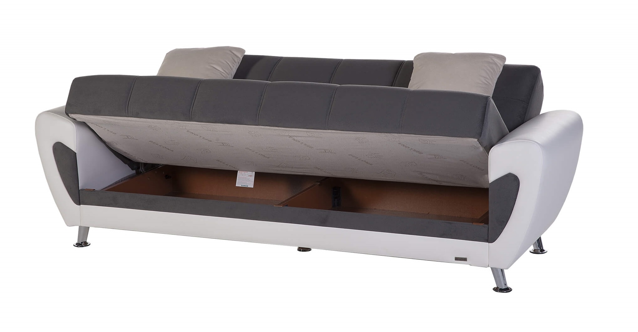 Duru Fabric/PU Storage Sleeper Sofabed