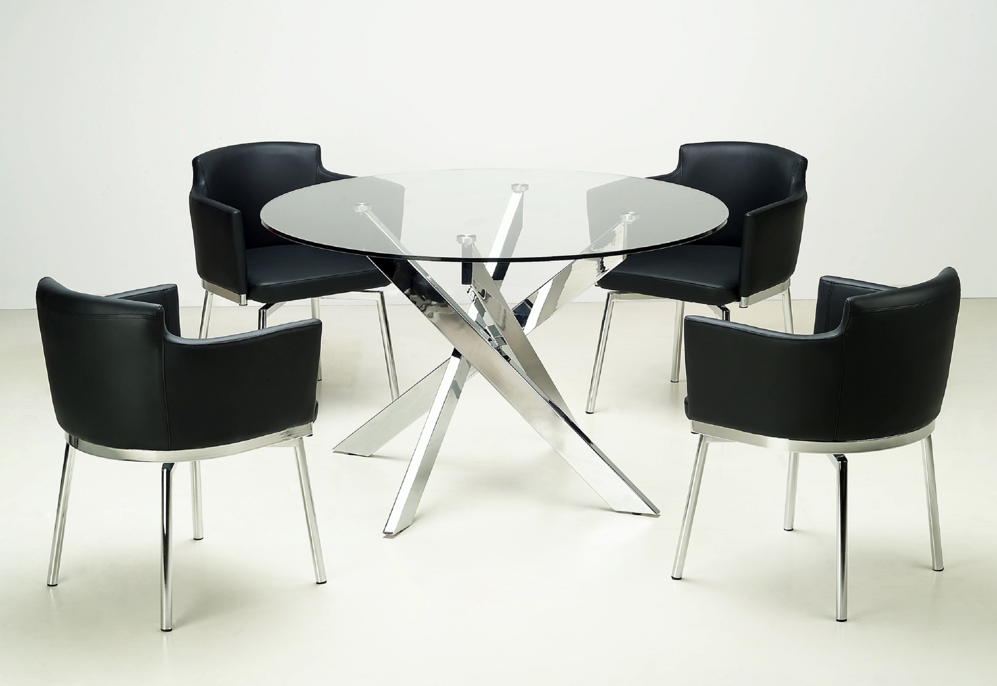 Dusty Round Glass Dining Table