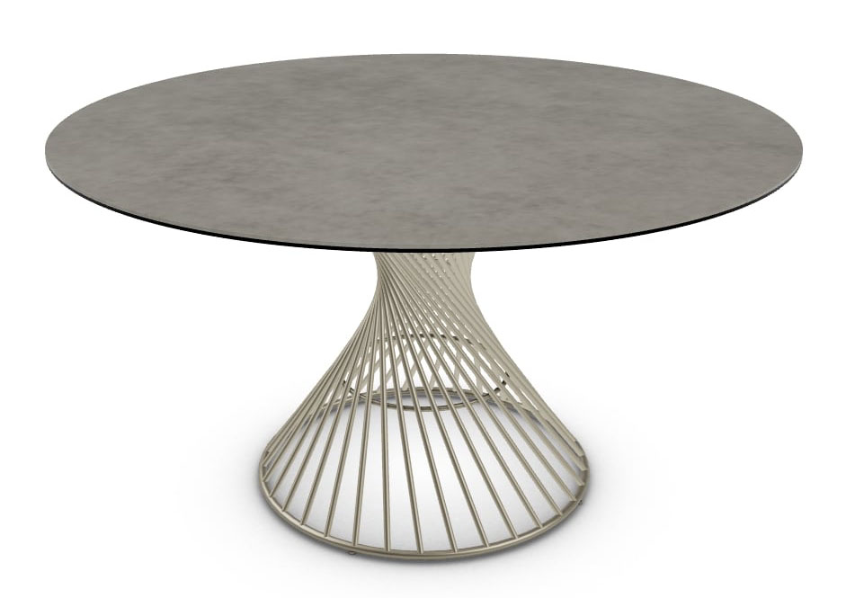 Vortex W55.1-inch Ceramic/Metal Customizable Round Dining Table