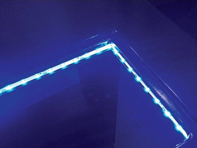 Luminar I Wood/Glass LED Dining Table