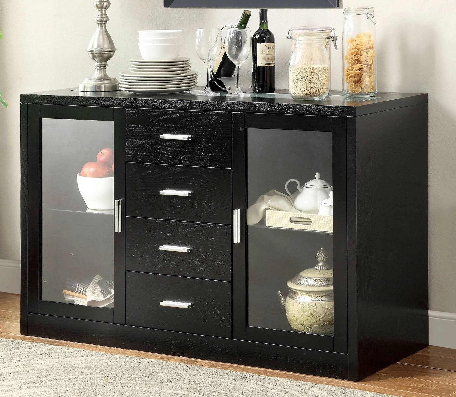 Luminar II Wood/Glass LED Counter Height Dining Set
