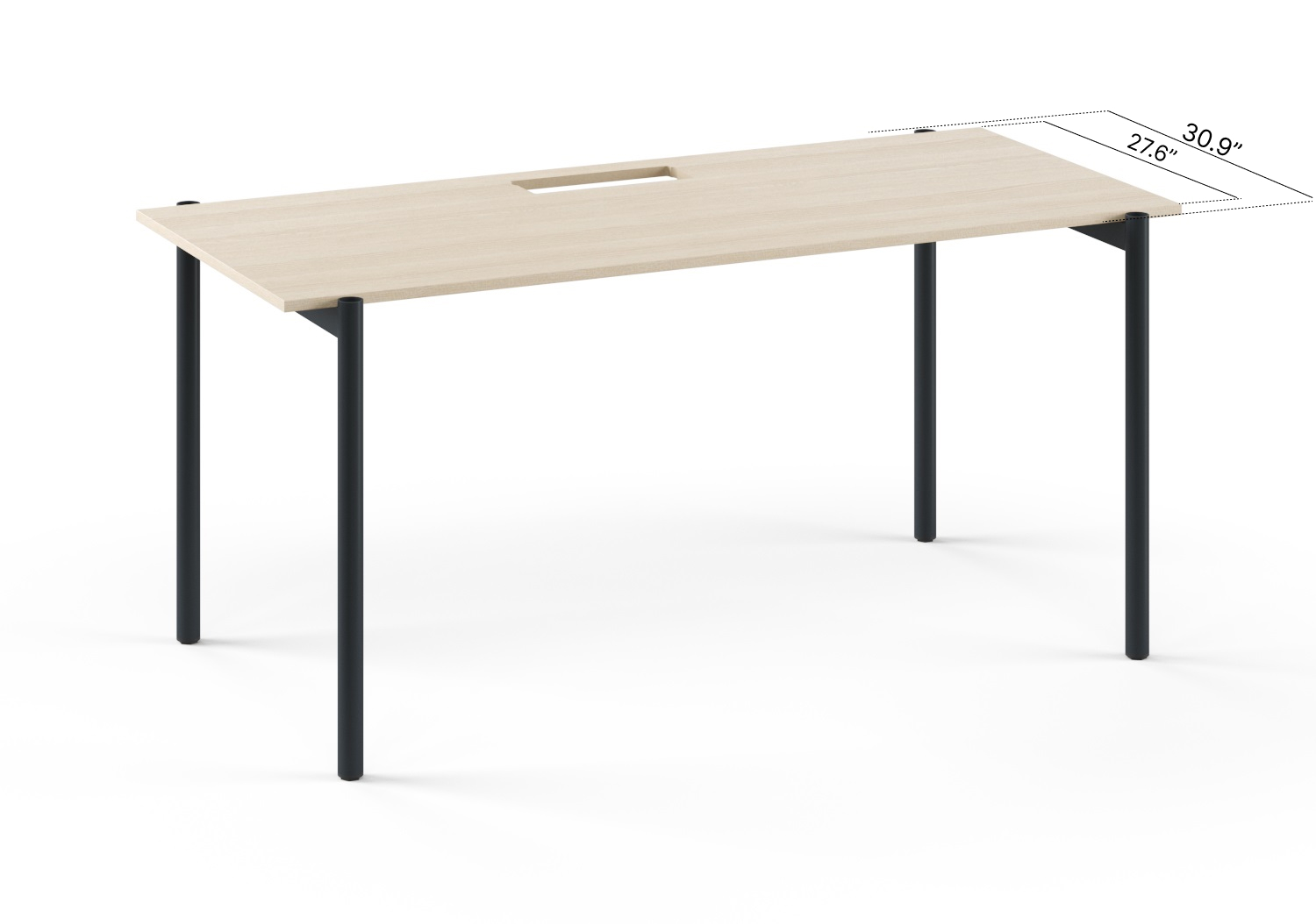Zedo Single Rectangular Office Desk w/Grommet, Depth 30.9"