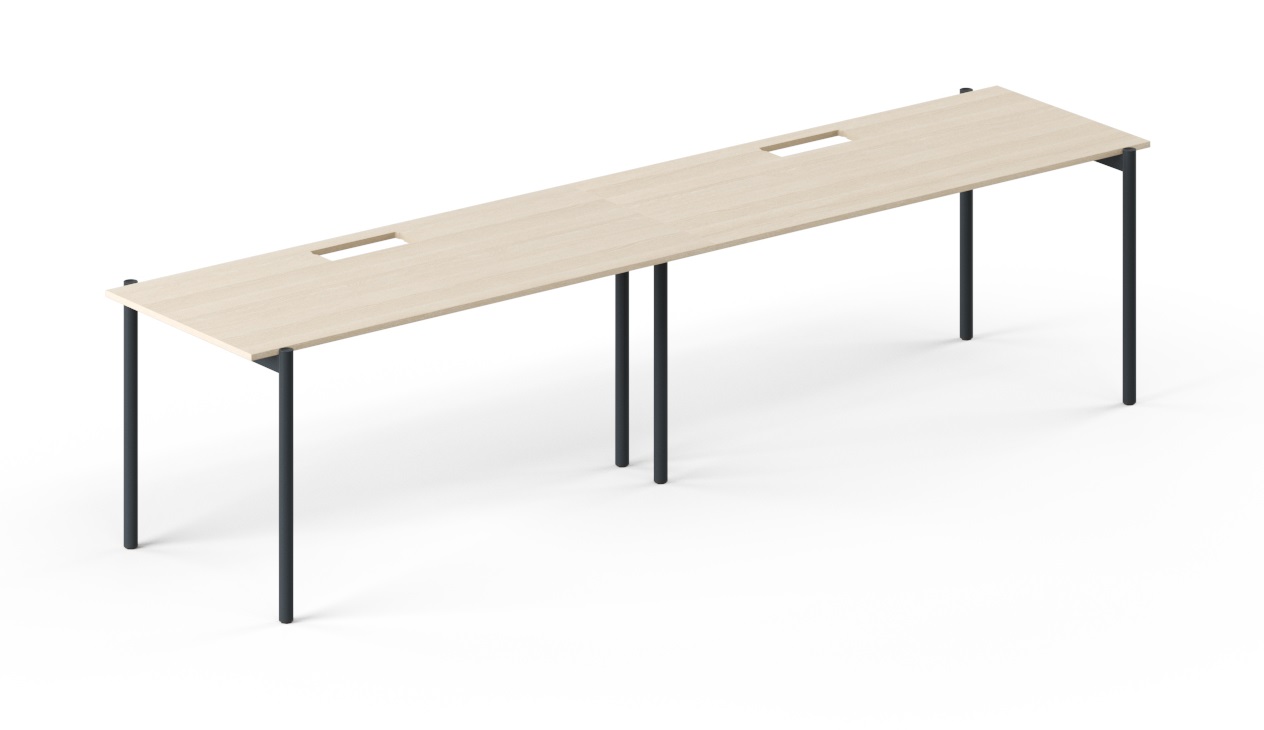 Value Line Deluxe Bench Narrow Rectangular Desks (Black Legs