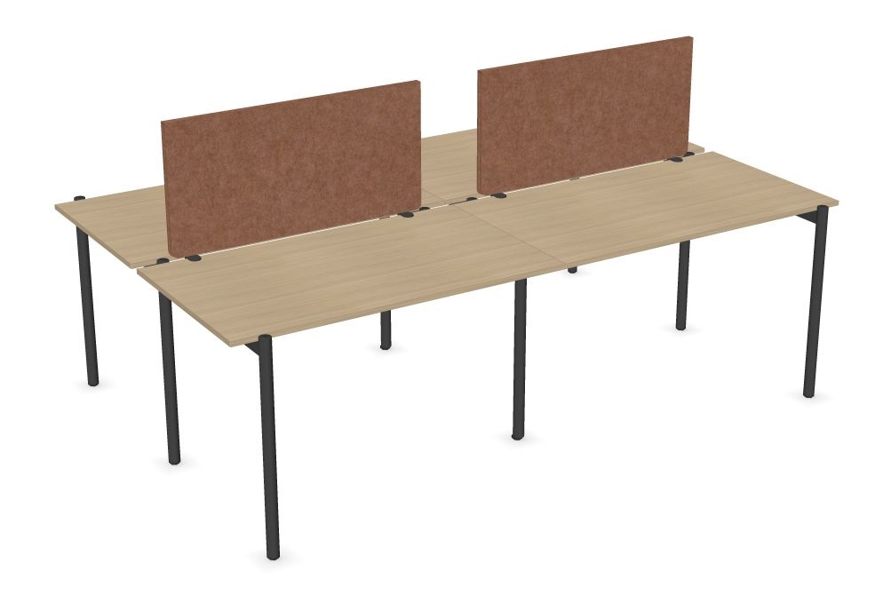 Rectangular Office 4 Desk Bench