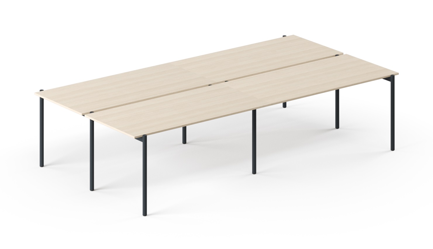 Zedo 4-Desk Bench Office Workstation w/4 Pedestals & 2 Screens