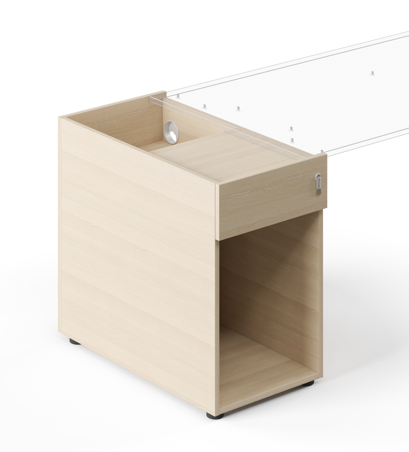 Zedo 4-Desk Bench Office Workstation w/4 Pedestals & 2 Screens