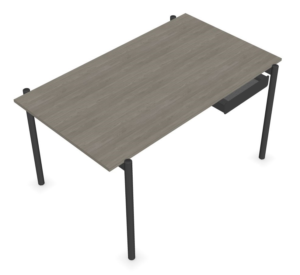 Zedo Single Office Desk for 1 Person w/Felt-Lined Metal Drawer